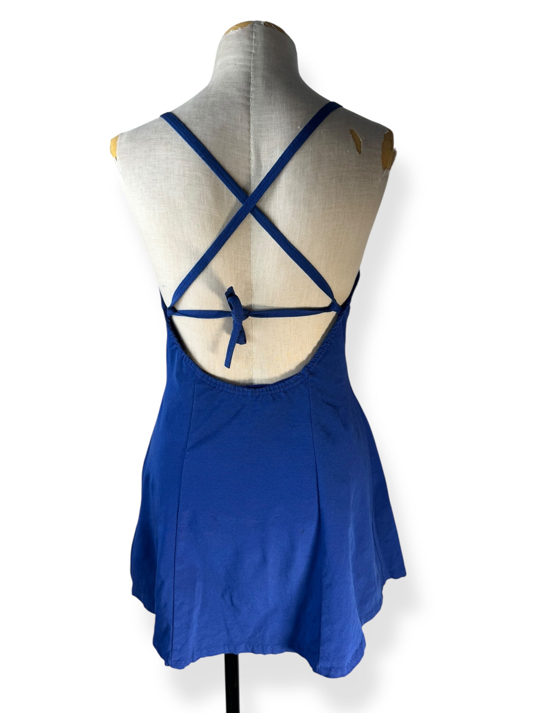Back view of 1960s Navy Blue Kerrybrook Bathing Suit M-L