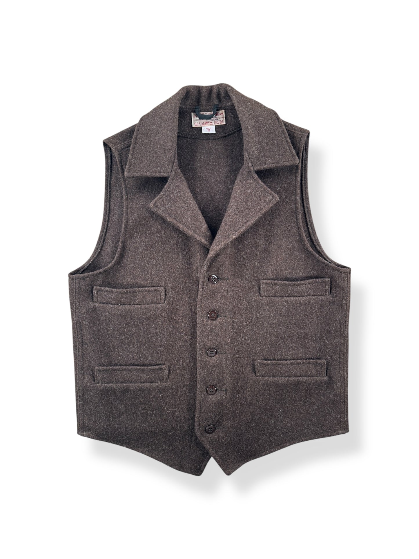 Front of Filson Mackinaw Western Vest SZ M