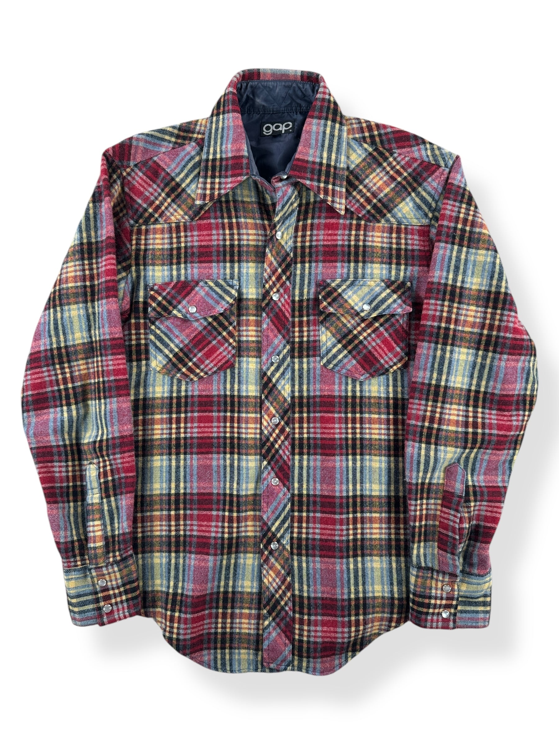 Front of Vintage Gap Western Flannel SZ M