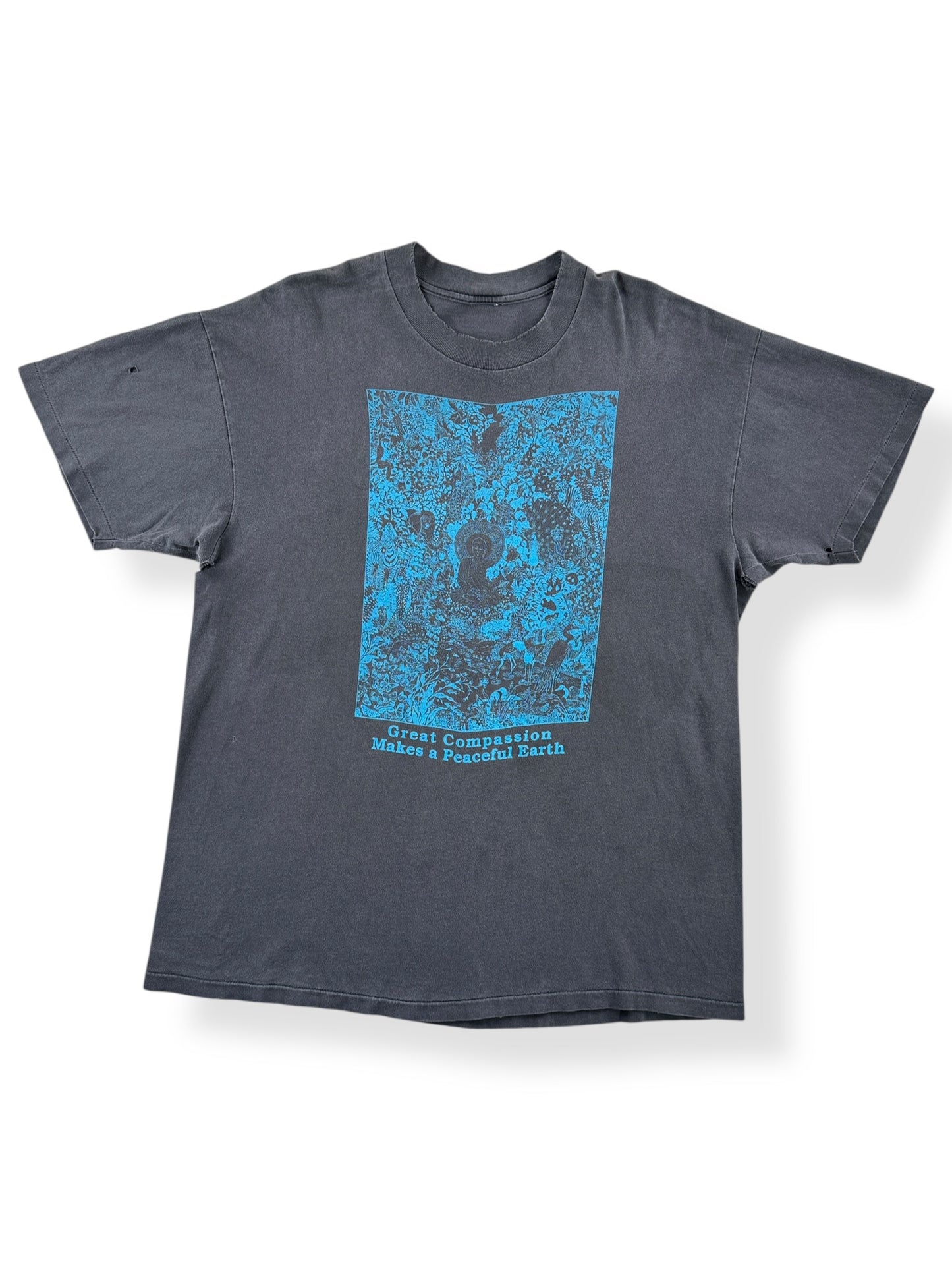 Front of Vintage Faded Peaceful Earth Tee SZ XL