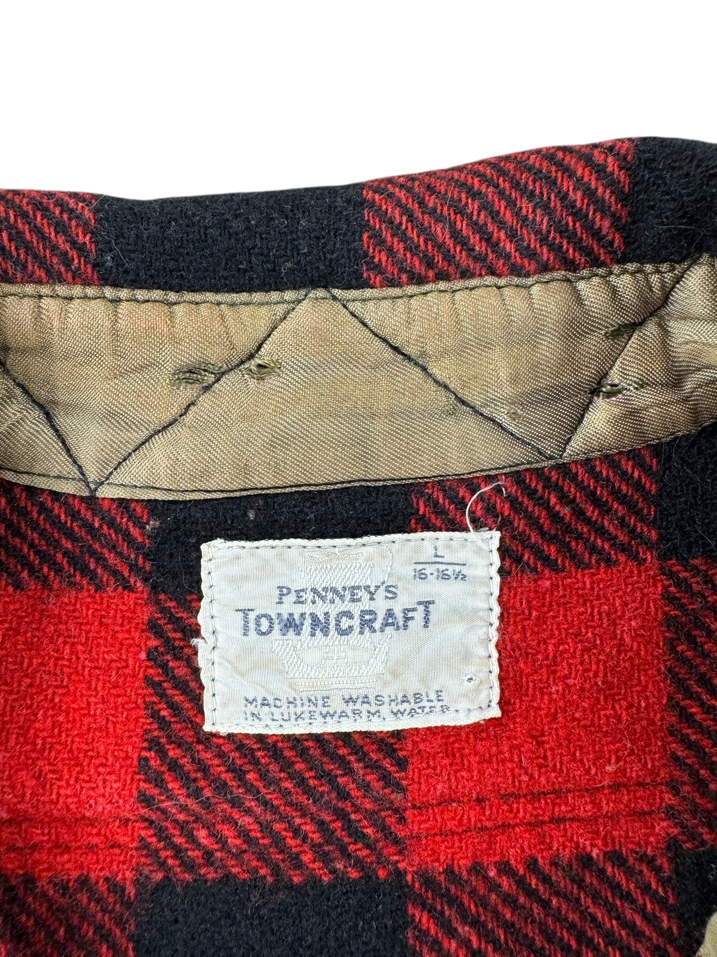 Tag on Vintage 50s Towncraft Wool Flannel SZ L