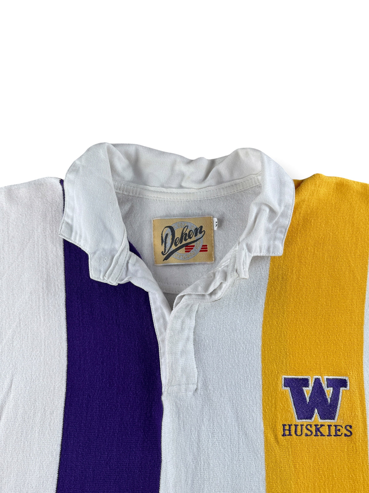 Collar on Vintage 90s UW Rugby Shirt SZ XL