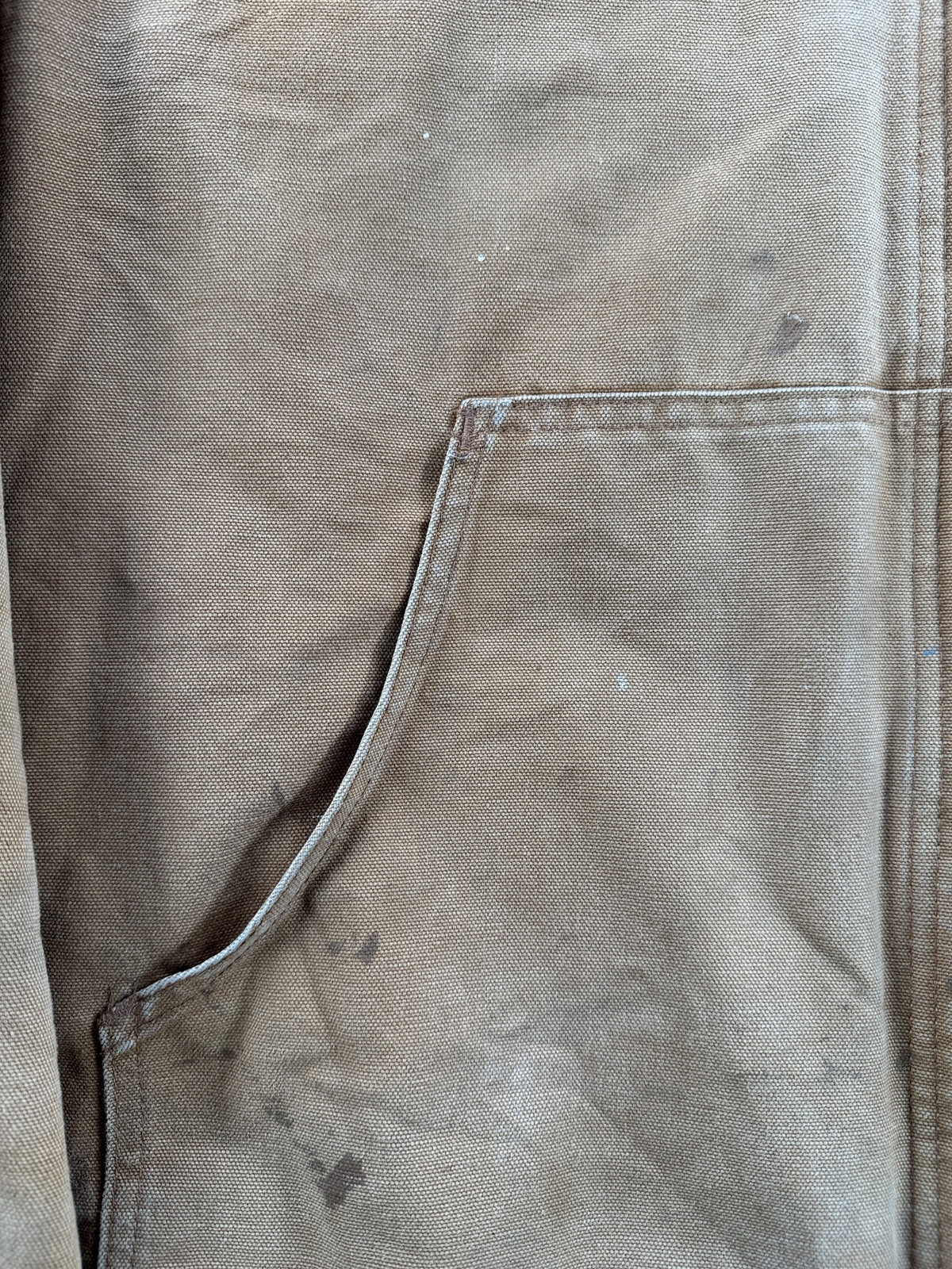 Stains on front of Carhartt Tan Hooded Jacket SZ L