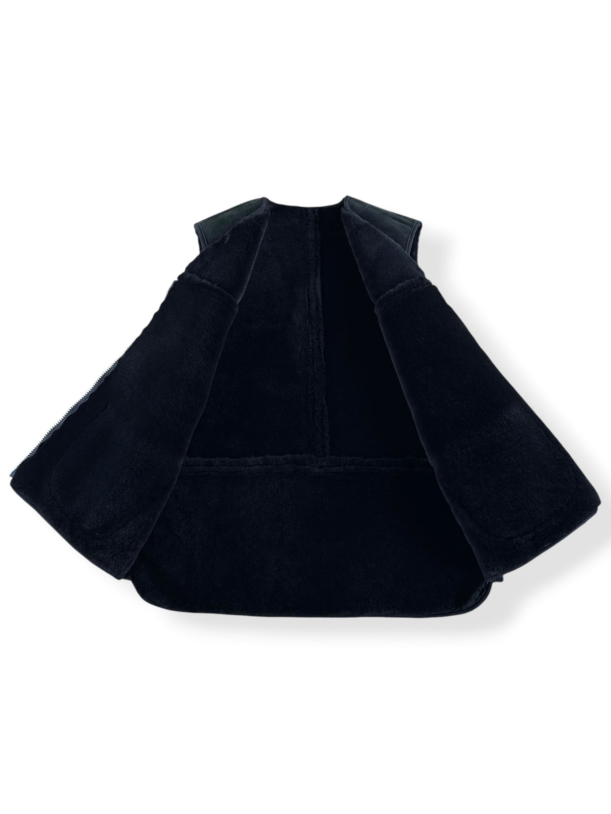 Inside of Filson Workshop Black Shearling Vest SZ M