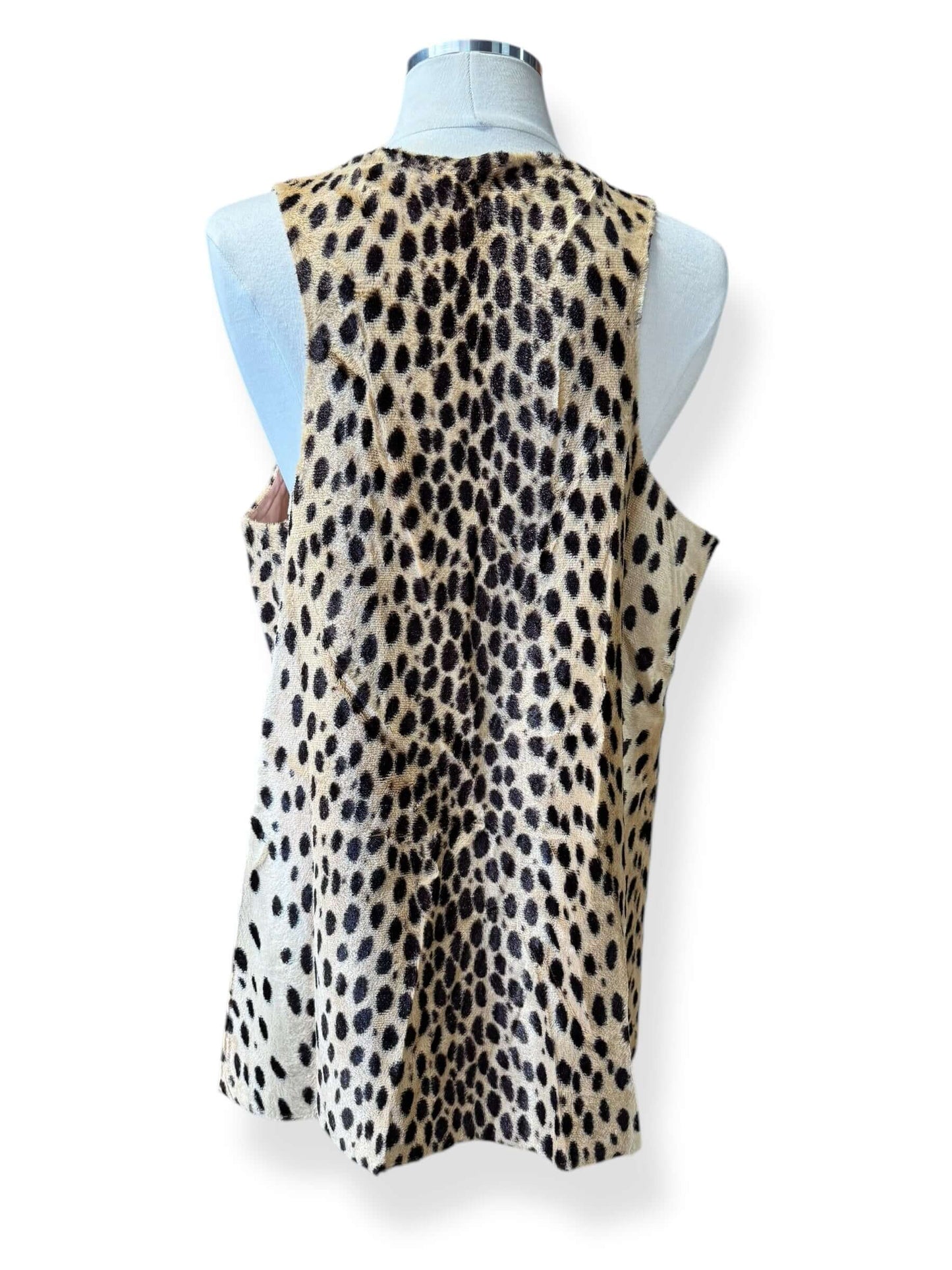 Back view of 1960s Faux Leopard Vest L