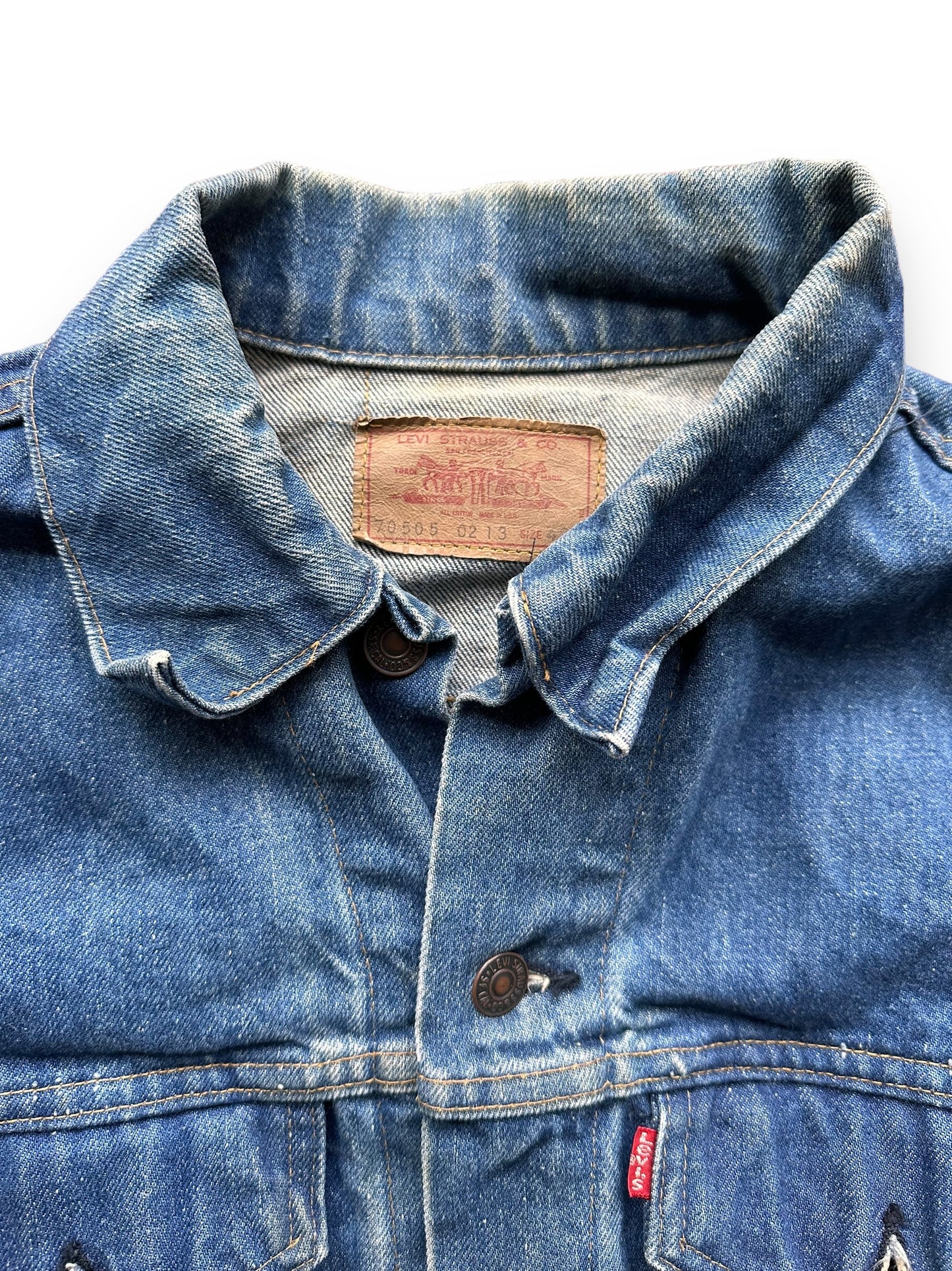 Tag View of Vintage 2-Pocket Levi's Type III Denim Jacket SZ 42 | Vintage Denim Workwear Seattle | Seattle Vintage Denim