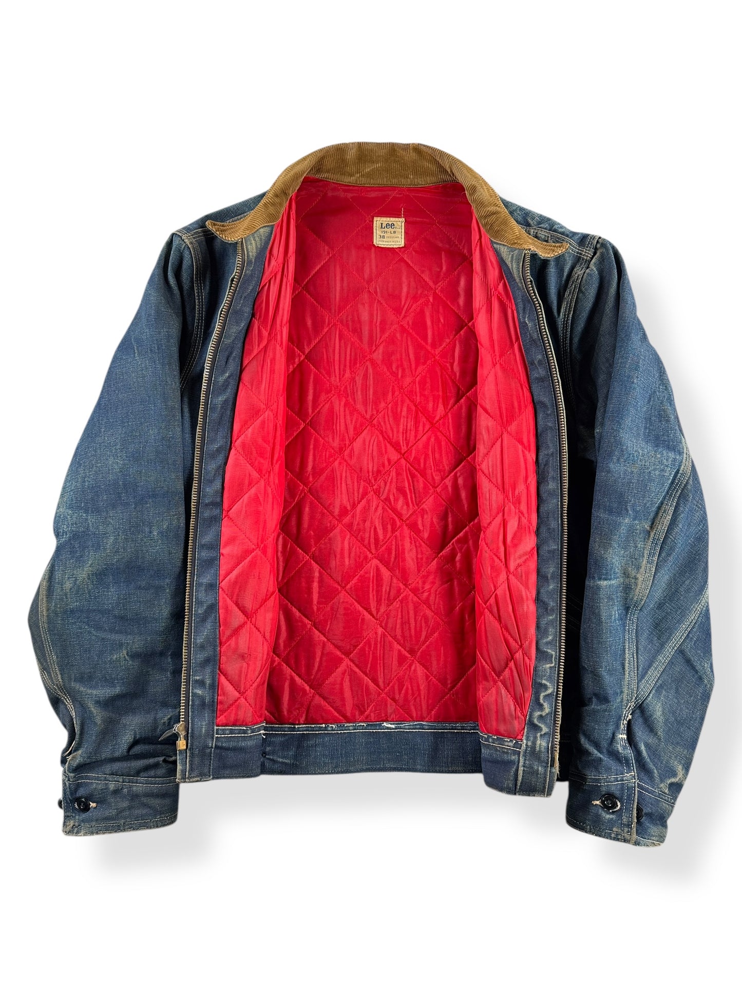 Inside of Vintage 70s Era Lee 191-LB Denim Jacket SZ 38