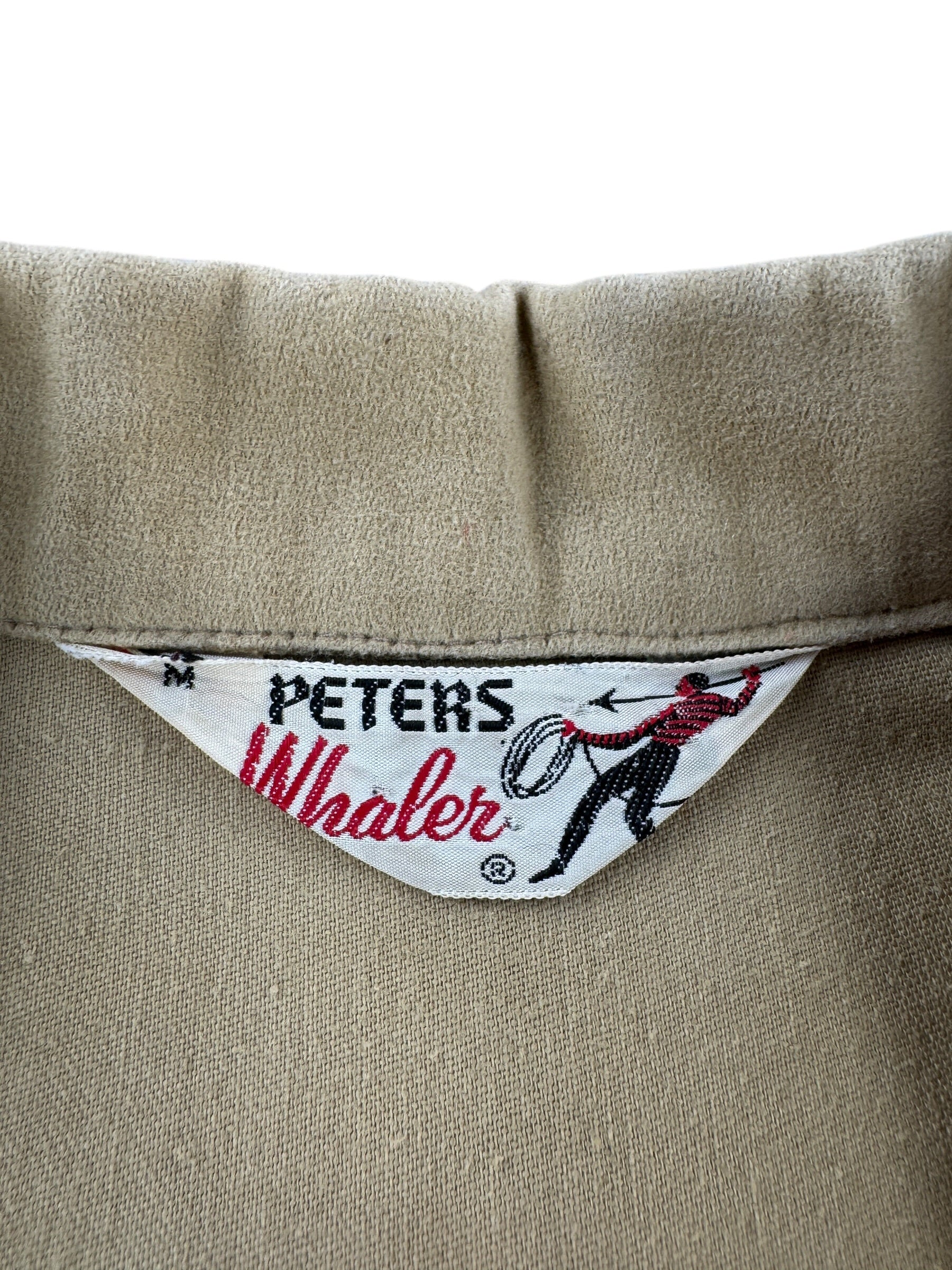 Label on Vintage 50s Peters Whaler Shirt SZ M