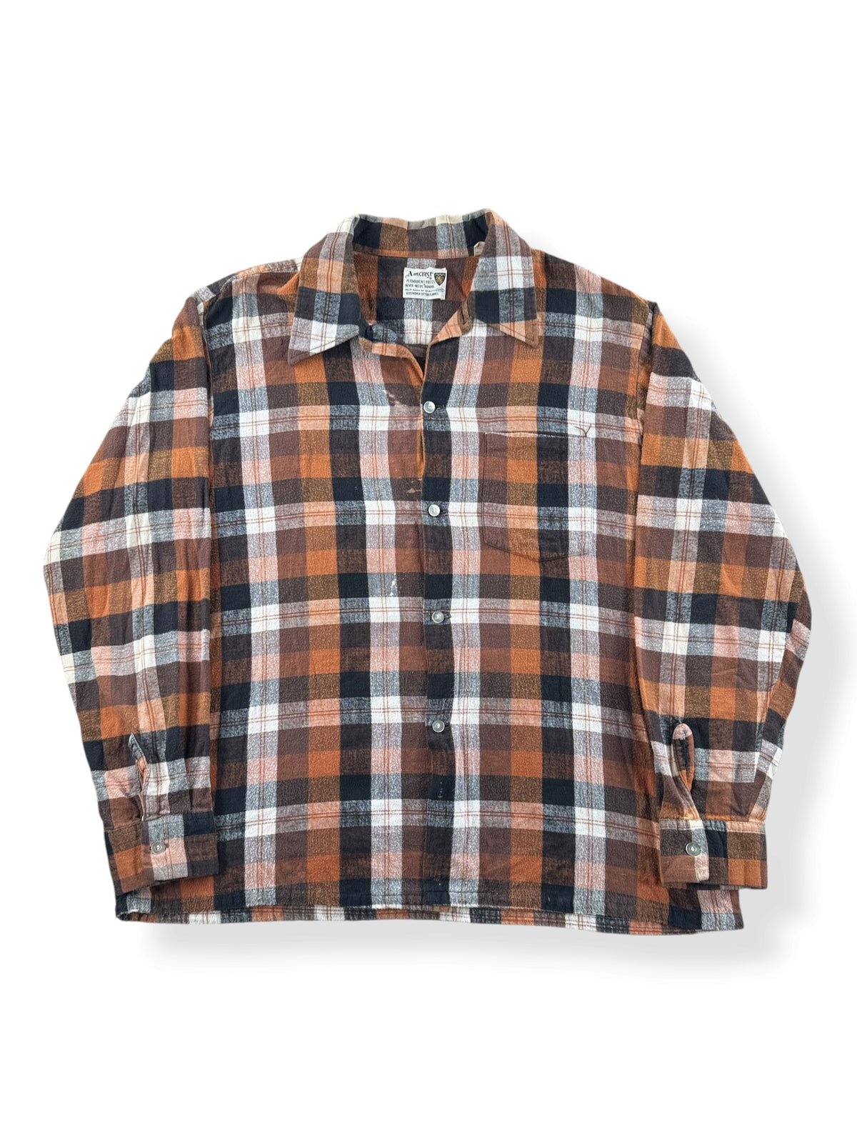 Front of Vintage Amcrest Cotton Flannel SZ L - AS IS