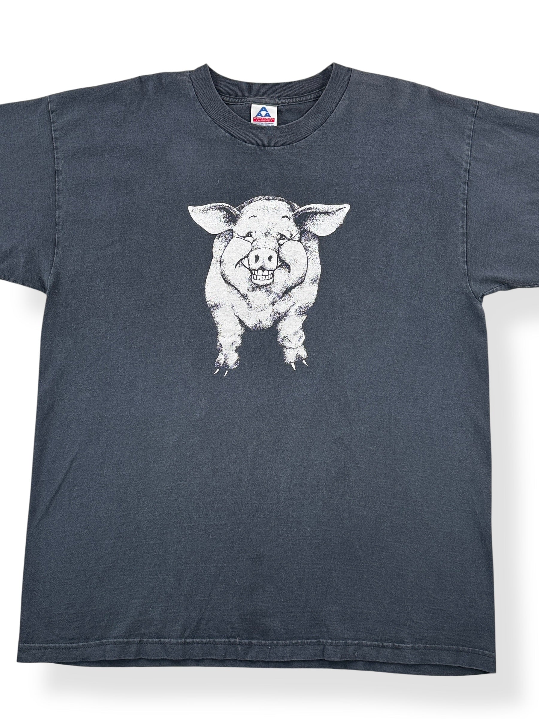 Front Close Up of Vintage Front and Back Pig Tee SZ XL (Fits L)