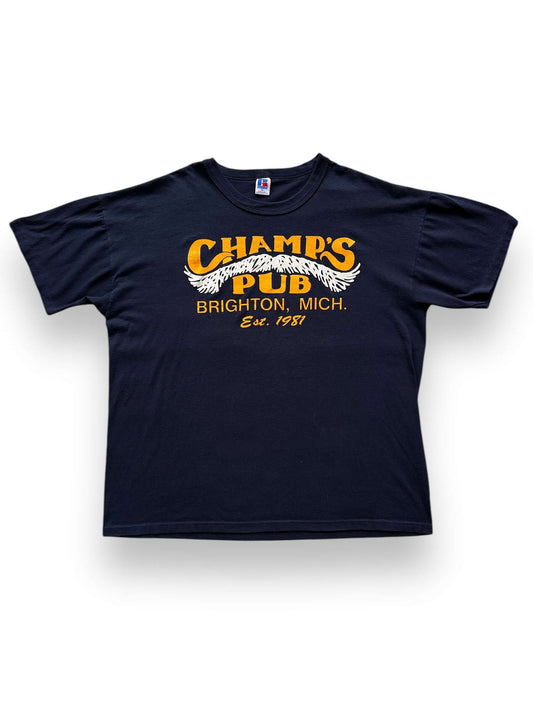 front of Vintage Champ's Pub Tee SZ XL