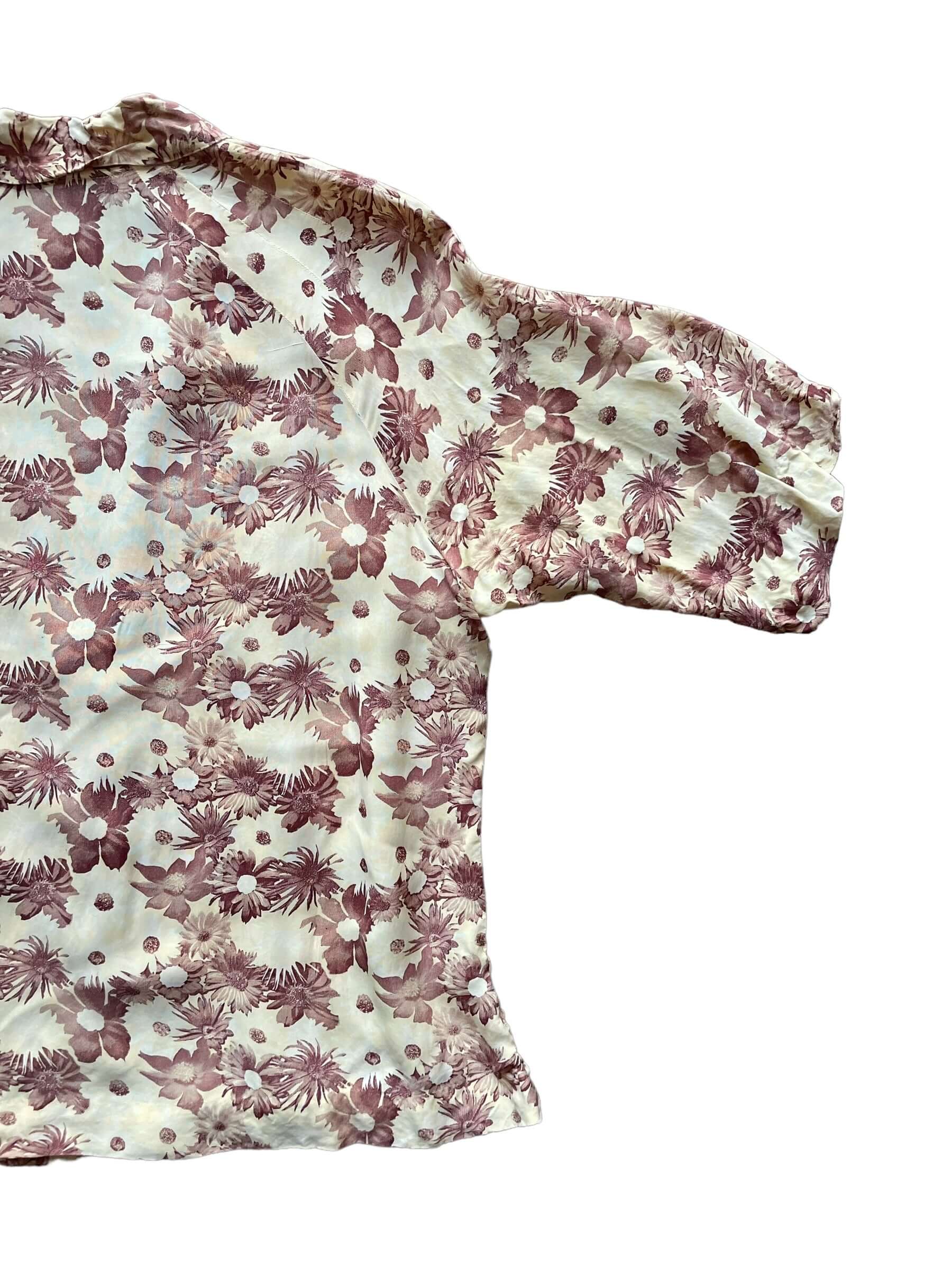 Back right side view of 1940s Rayon Floral PJ Top L-XL