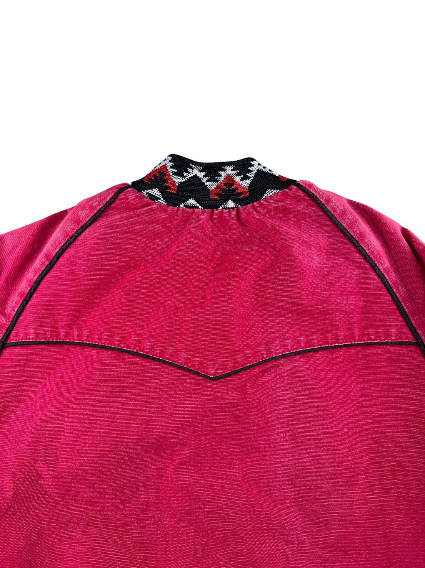 Back of Vintage Boone Industries Cotton South Western Bomber Jacket SZ M