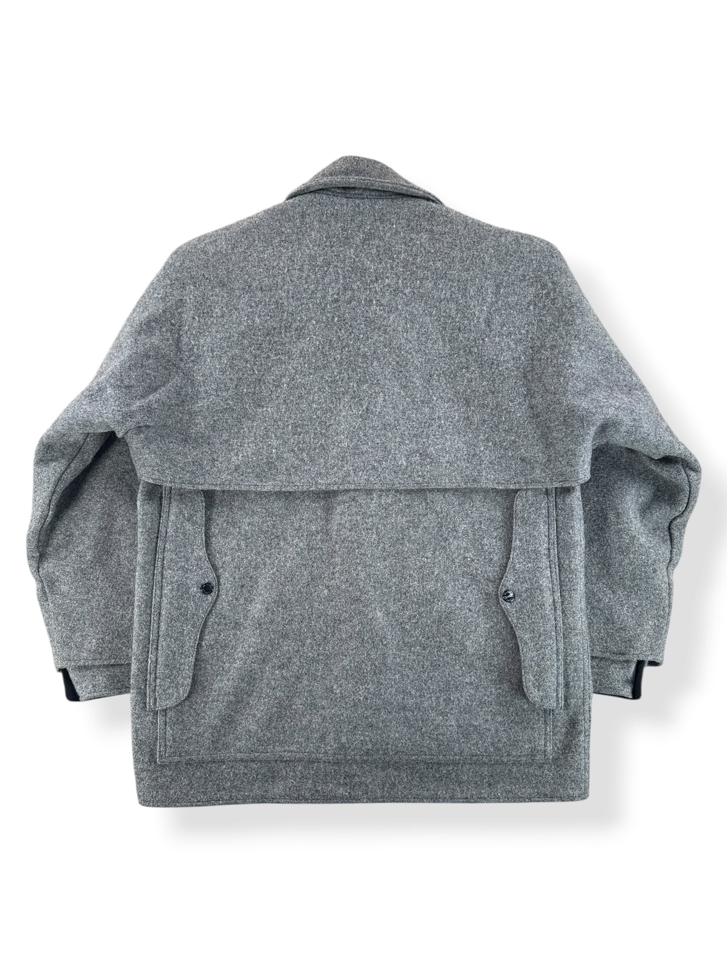Back of Vintage 80s Era Filson Heather Grey Double Mackinaw SZ 44