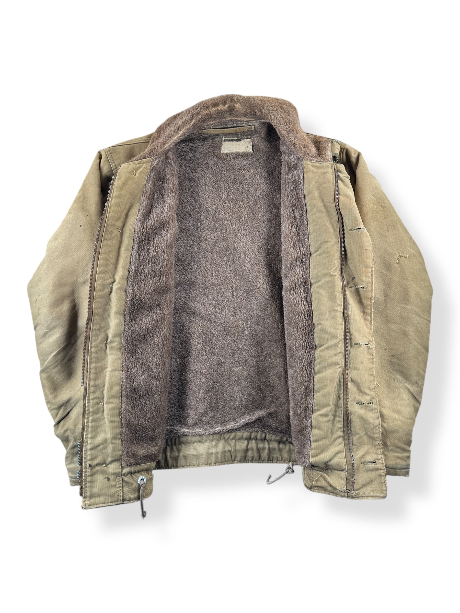 Inside of Vintage WW2 USN N1 Deck Jacket SZ 40