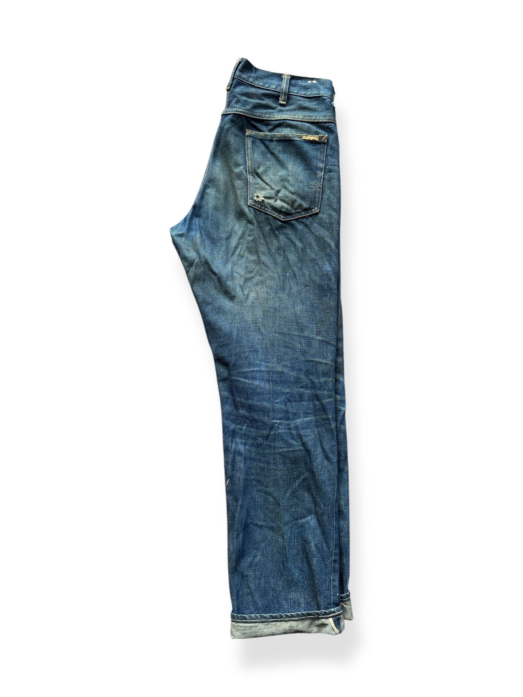 Unfolded Vintage Dark Wash Penney's Foremost Half Selvedge Jeans W33