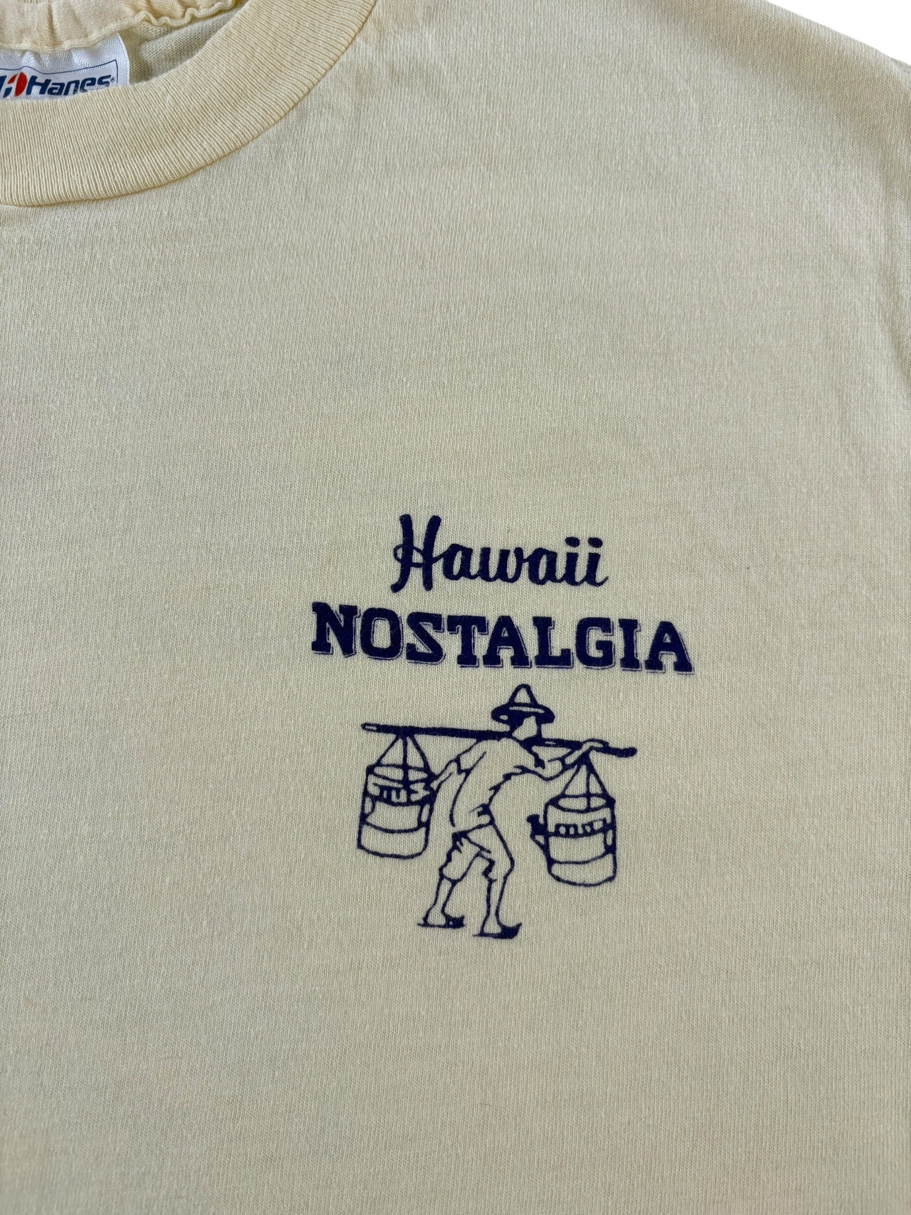 Graphic of Vintage Hawaii Nostalgia Home of the Islanders Baseball Tee SZ L (Fits M)