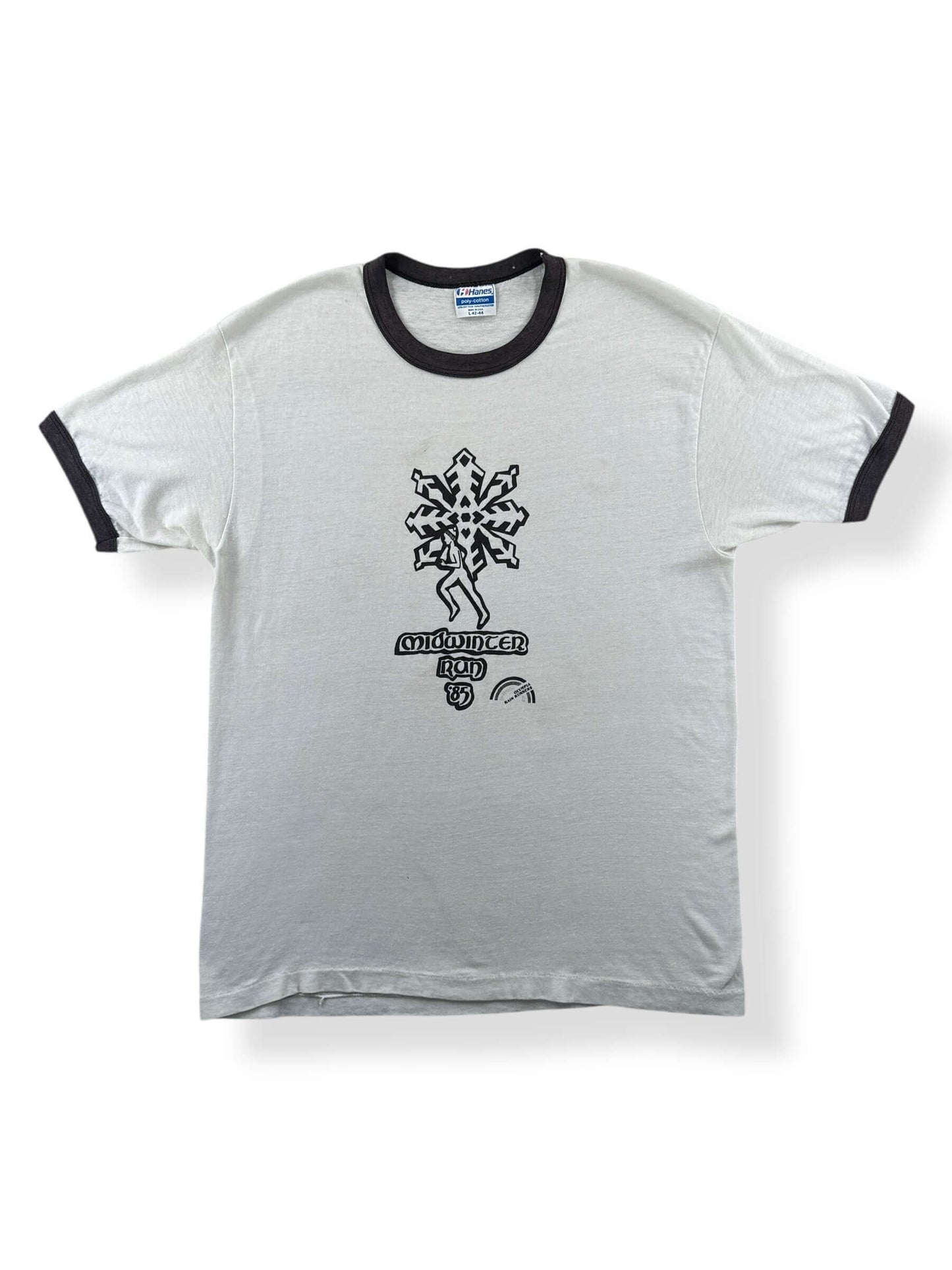 Front of Vintage Midwinter Run Ringer Tee SZ M