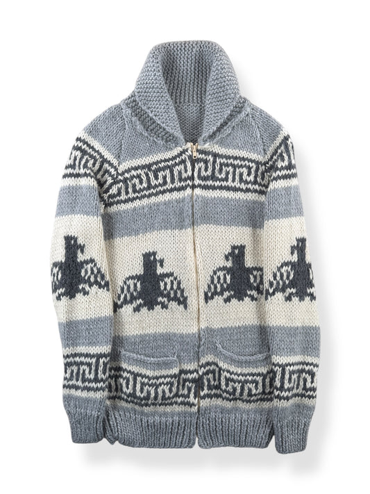 Front of Vintage Soft Thunderbird Cowichan Style Sweater SZ S