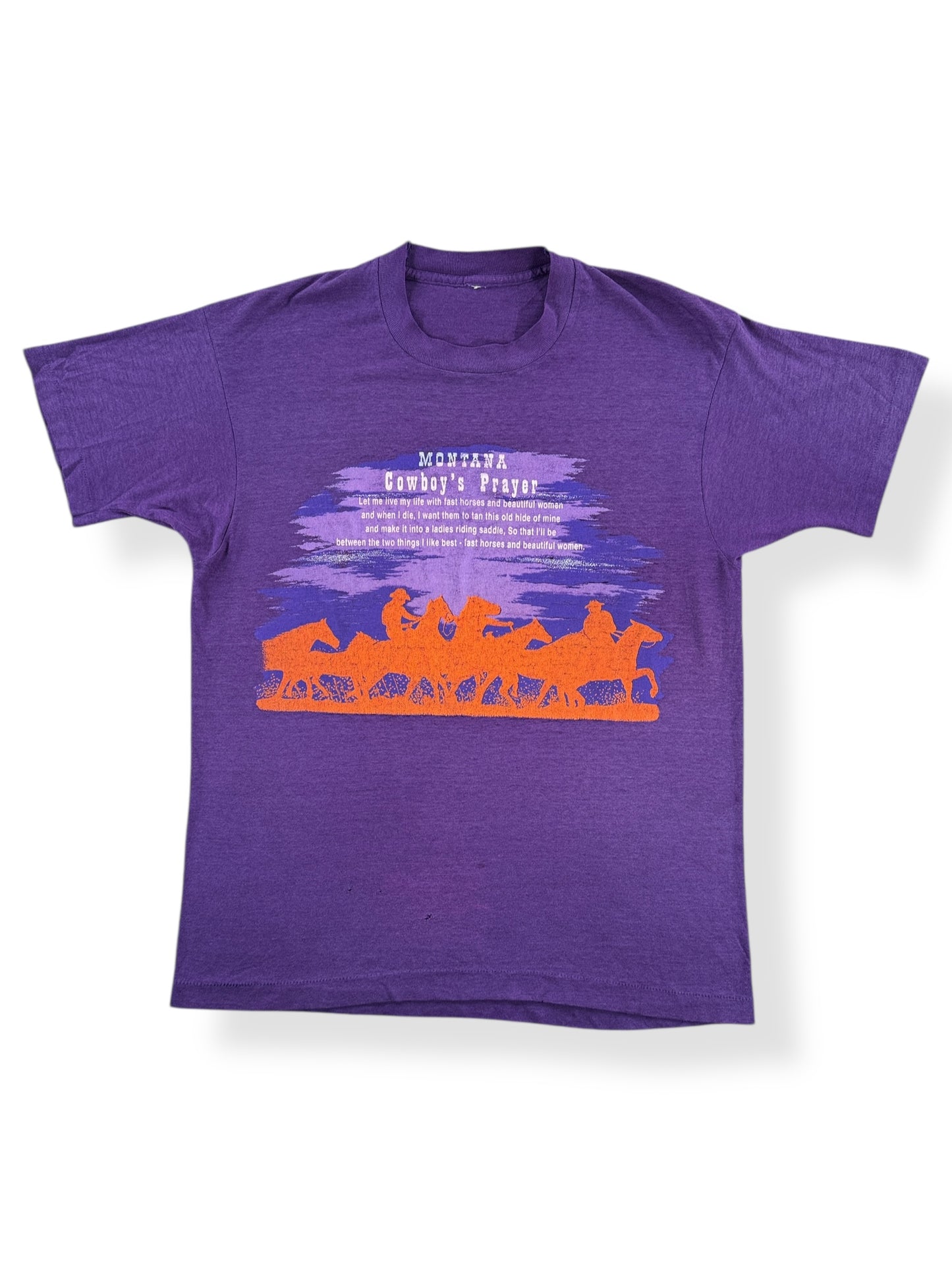 Front of Vintage Montana Cowboy's Prayer Tee SZ M