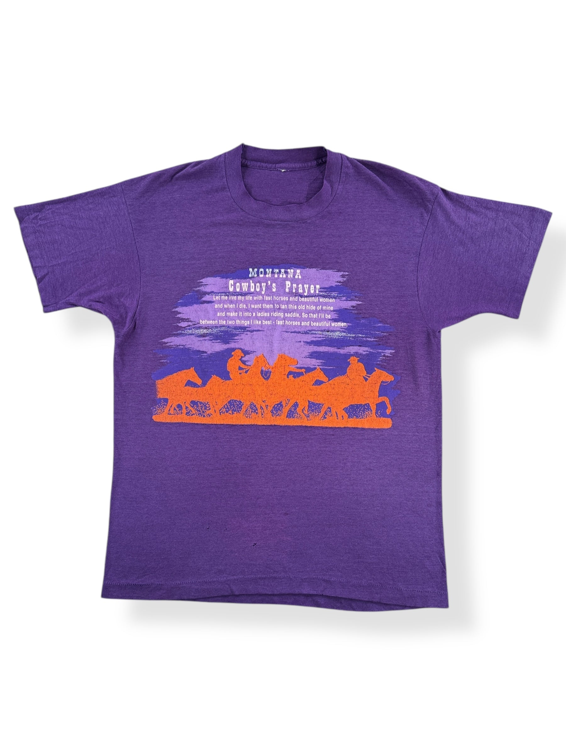 Front of Vintage Montana Cowboy's Prayer Tee SZ M