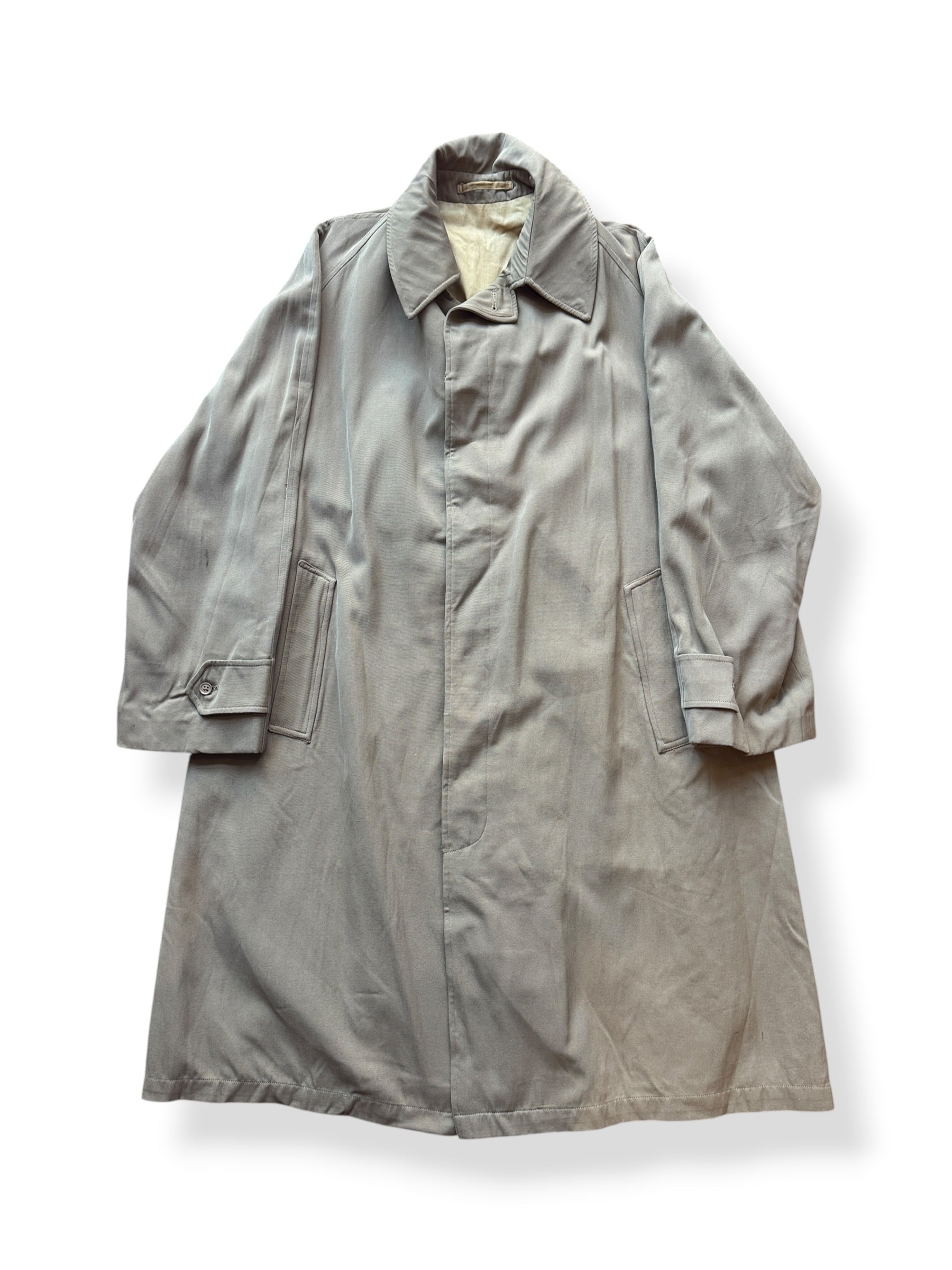 Front of Vintage Wool Gabardine Trench Coat SZ XL