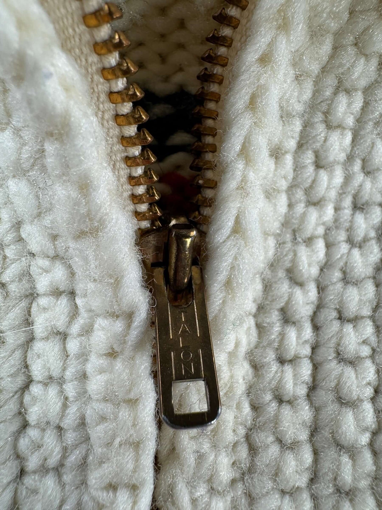 Zipper on Vintage Cowichan Style Sweater SZ M