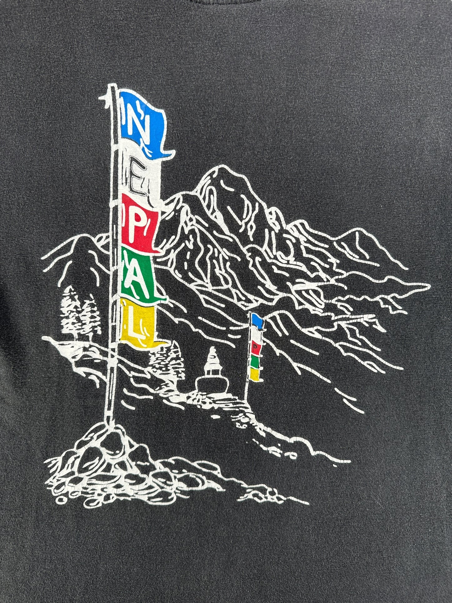 Front Graphic of Vintage Nepal Souvenir Tee SZ M