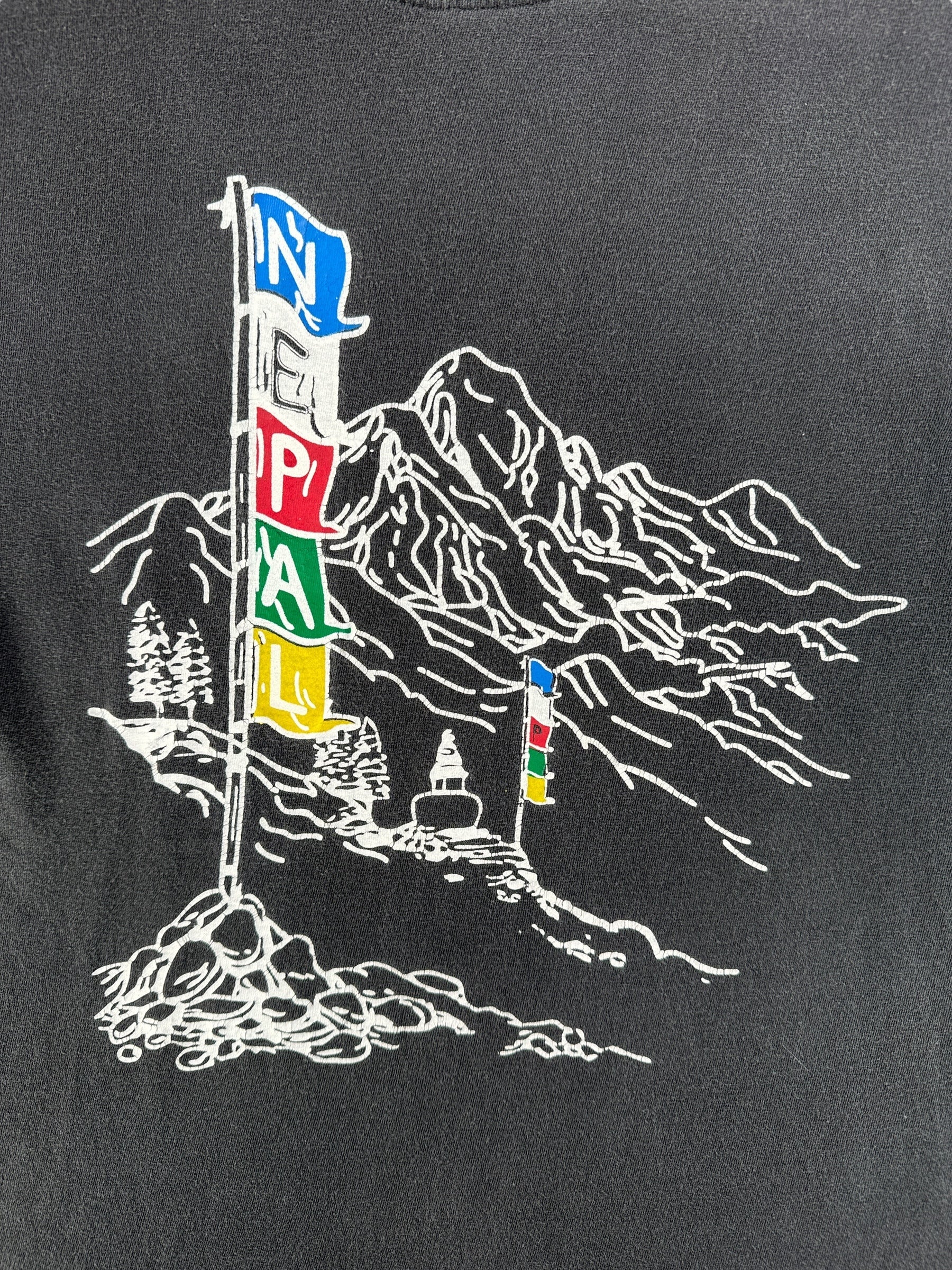 Front Graphic of Vintage Nepal Souvenir Tee SZ M