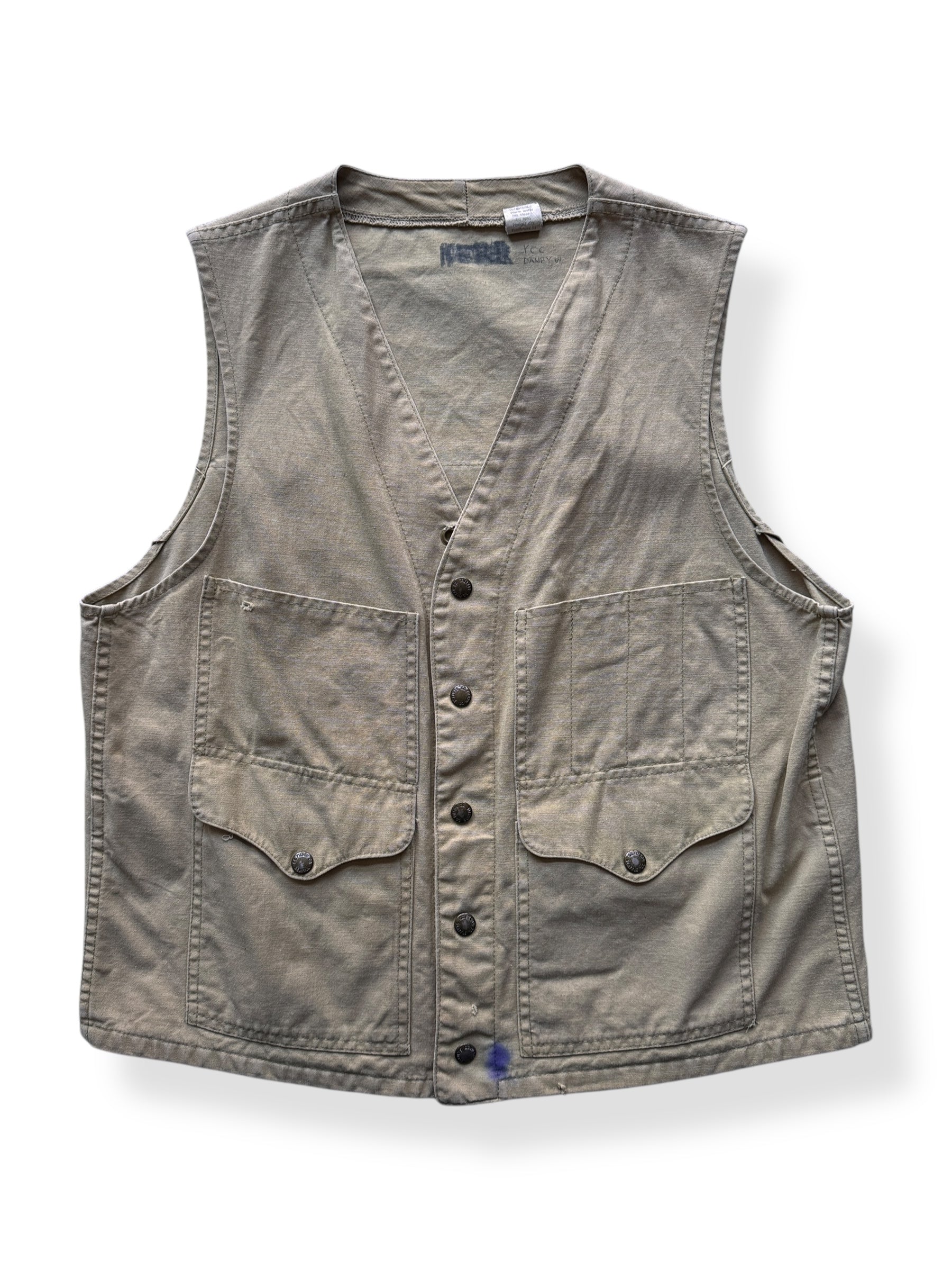 Front of Vintage Filson Tin Cloth Vest SZ 40