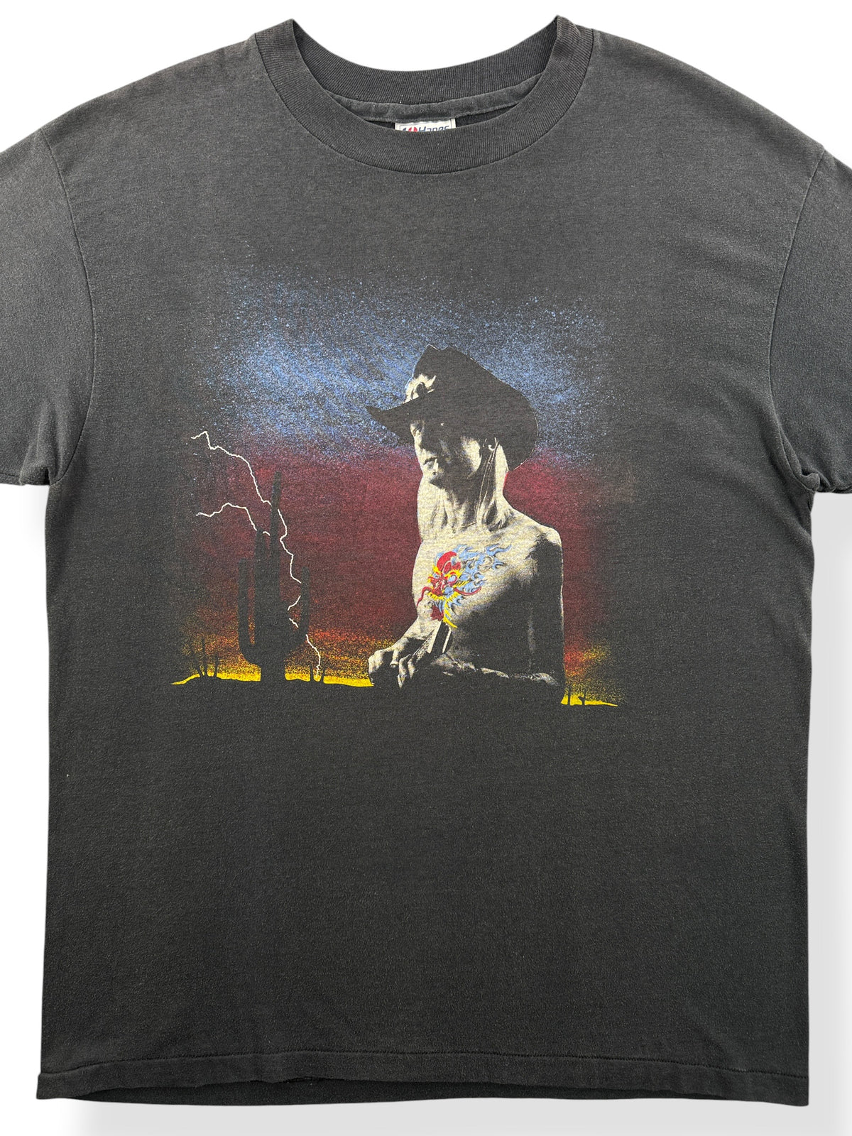 Close-up of Vintage '88 Johnny Winter Tee SZ XL (Fits L)
