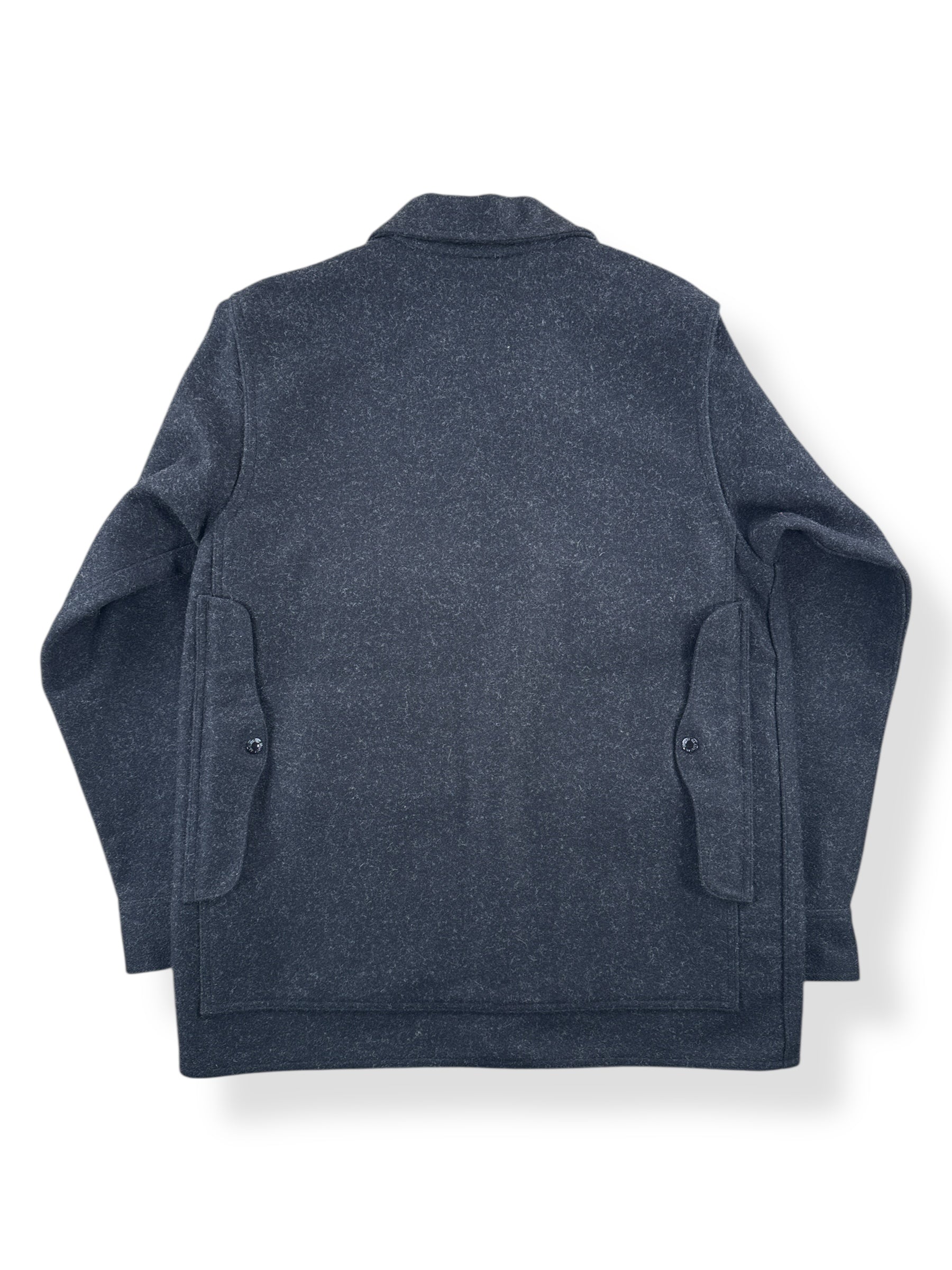 Back of Filson Charcoal Mackinaw Jacket SZ 42