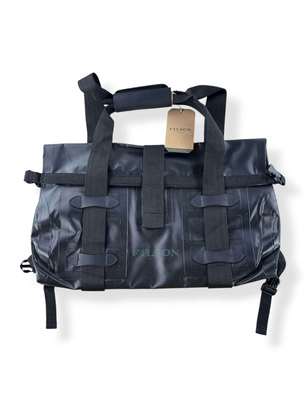 Front of Filson Dry Duffel Small Design Production Sample