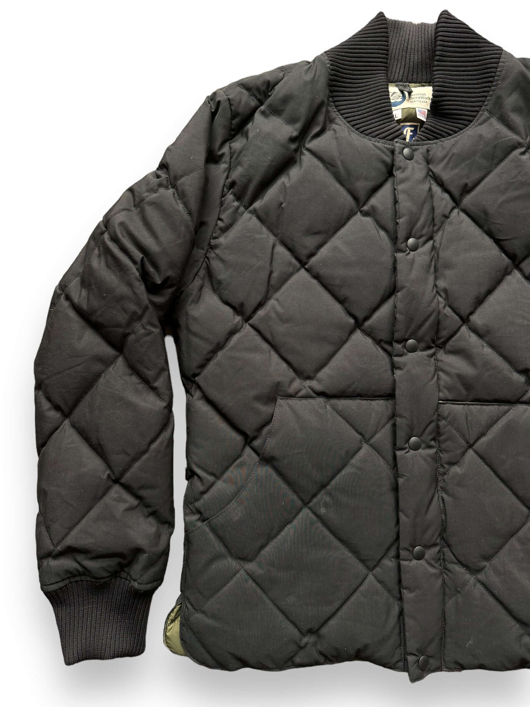 front right of Crescent Down Works Freeman Seattle Quilted Down Jacket SZ L