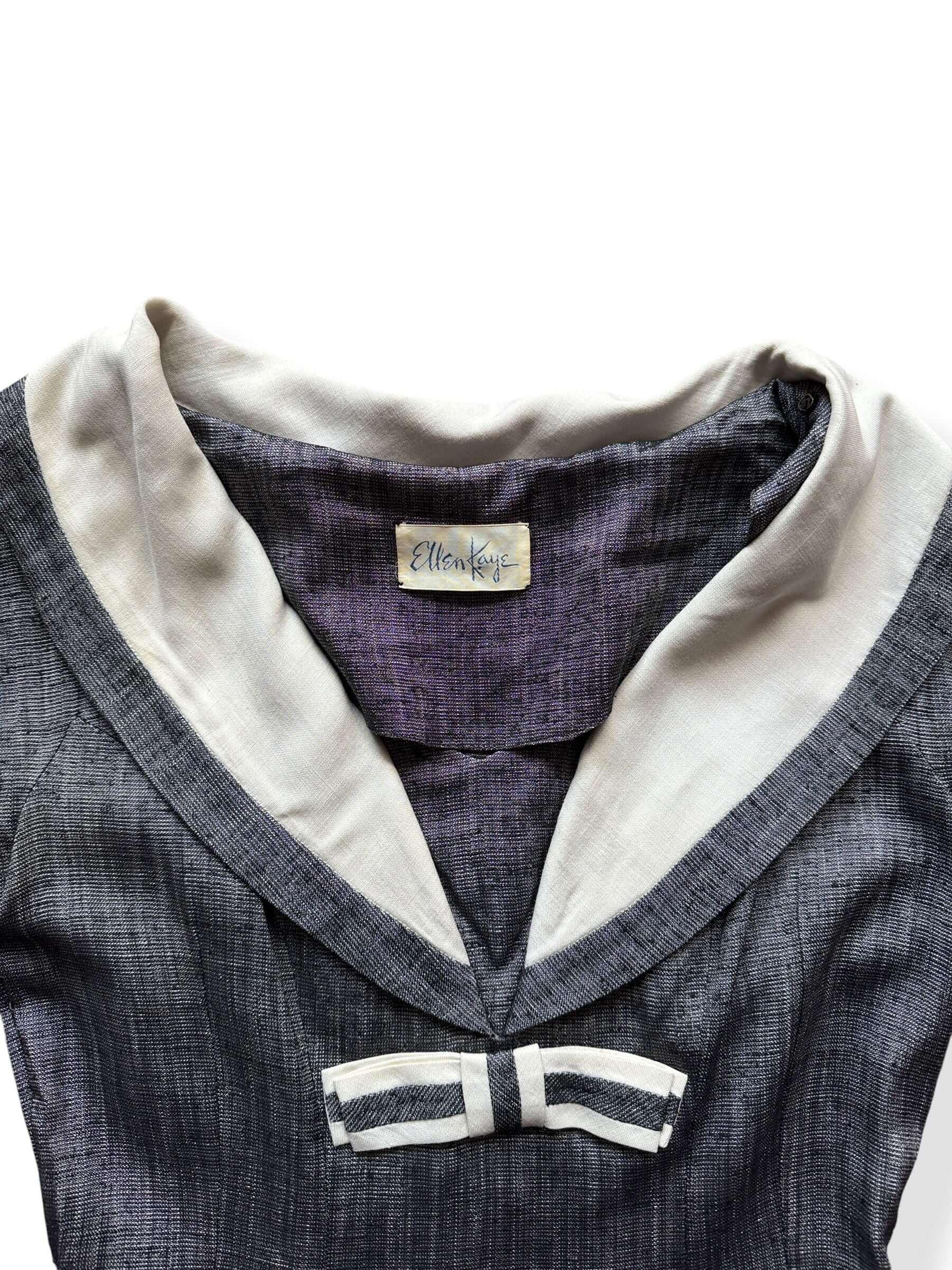 Neckline on Vintage Ellen Kaye Sailor Collar Dress