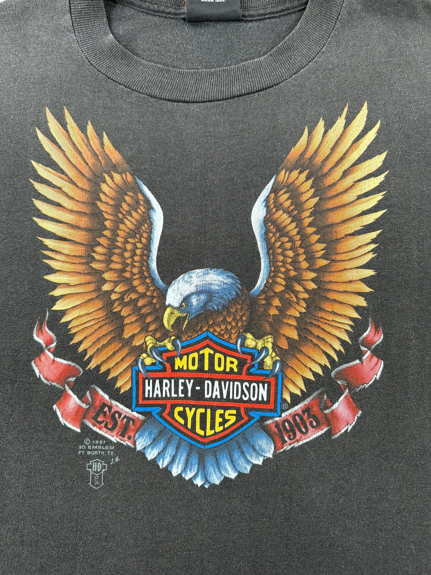 Graphic of Vintage 3D Emblem Smart Brothers Harley-Davidson Blountville Tee SZ XL