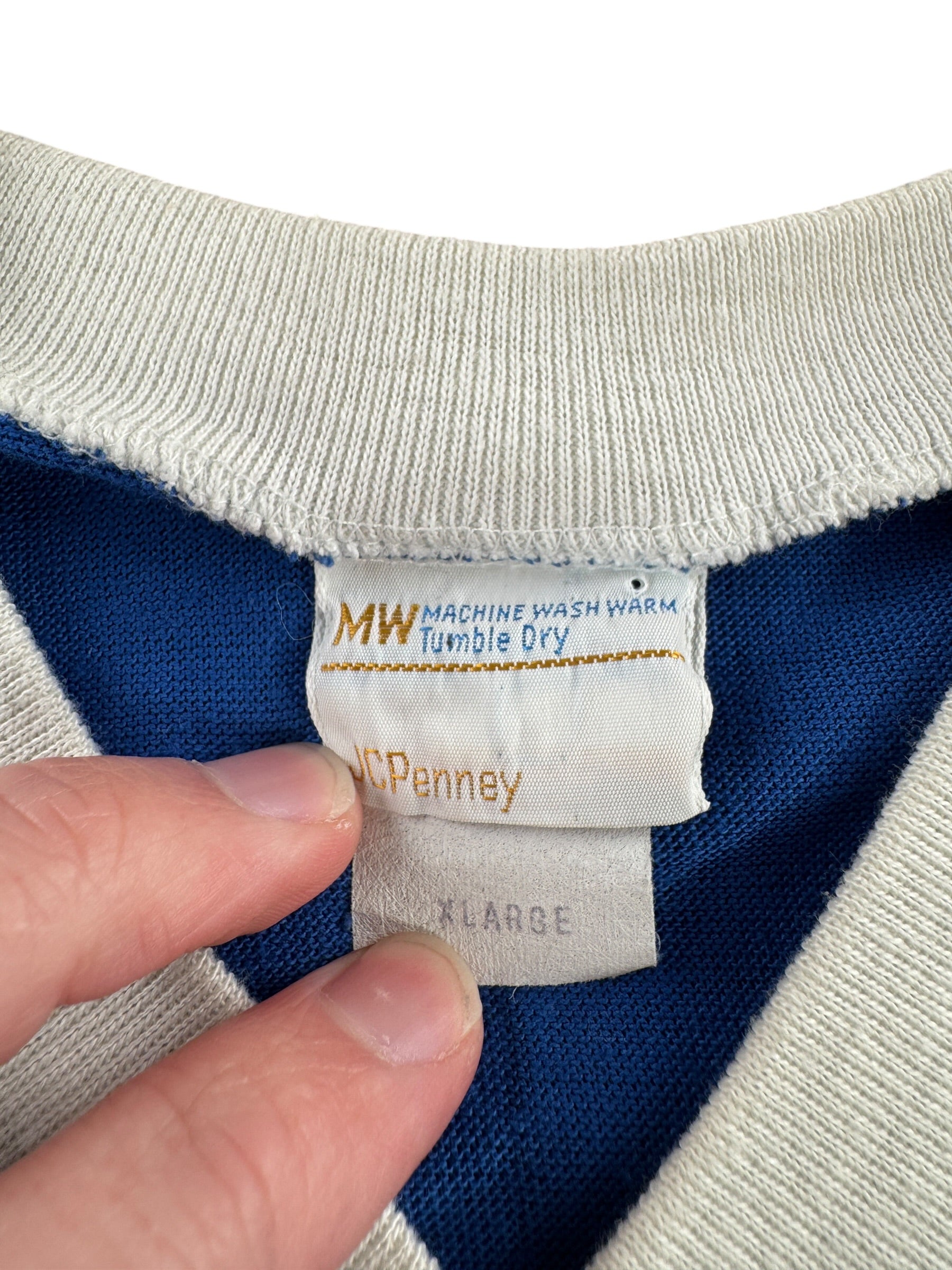 Tag on Vintage JCPenney 50/50 Blue Jersey SZ XL (Fits L)