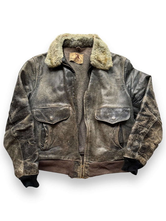 front of Vintage Genuine Horsehide Leather Jacket SZ M