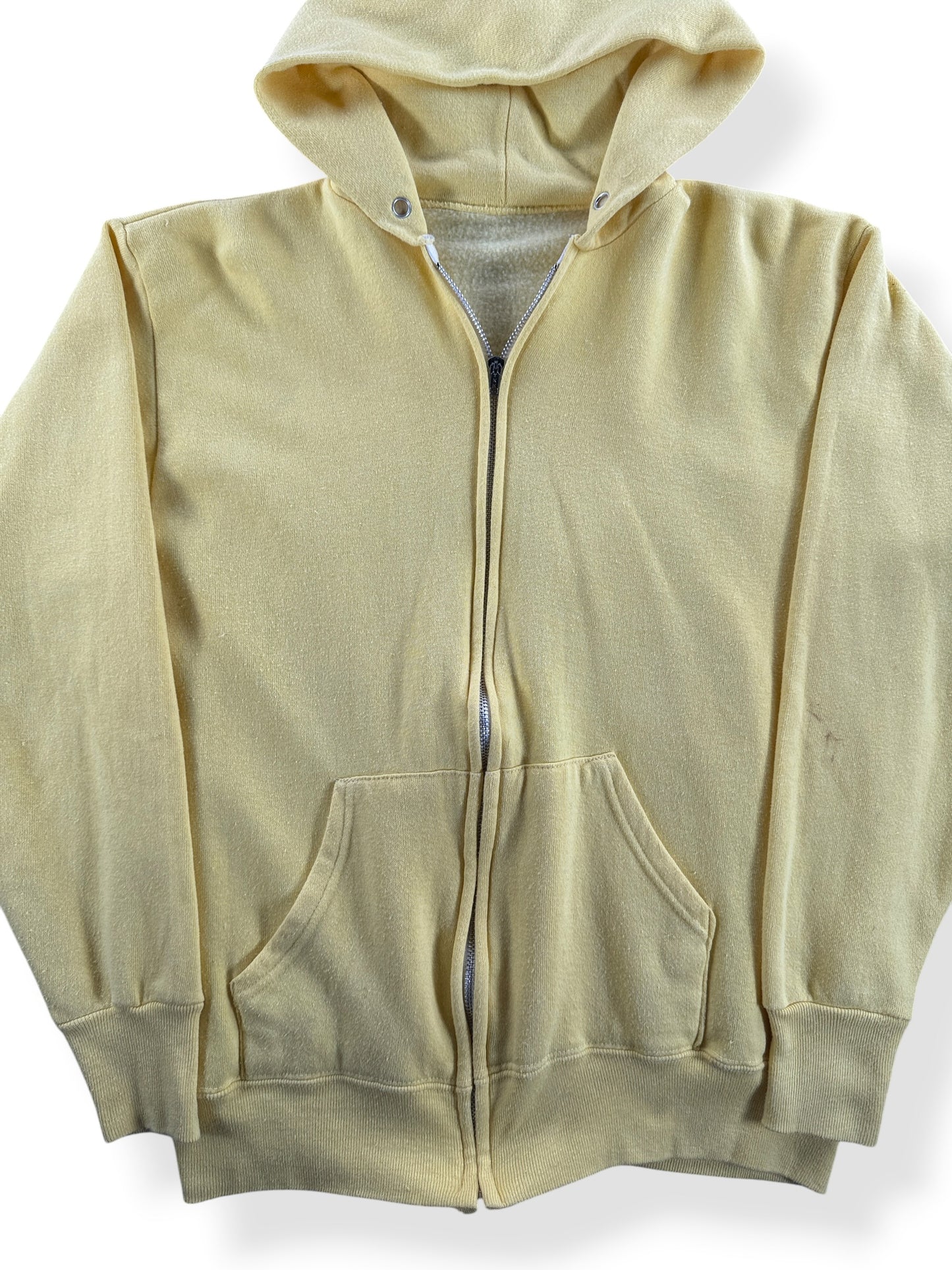 Vintage Blank Yellow Zip Up Hoodie SZ M