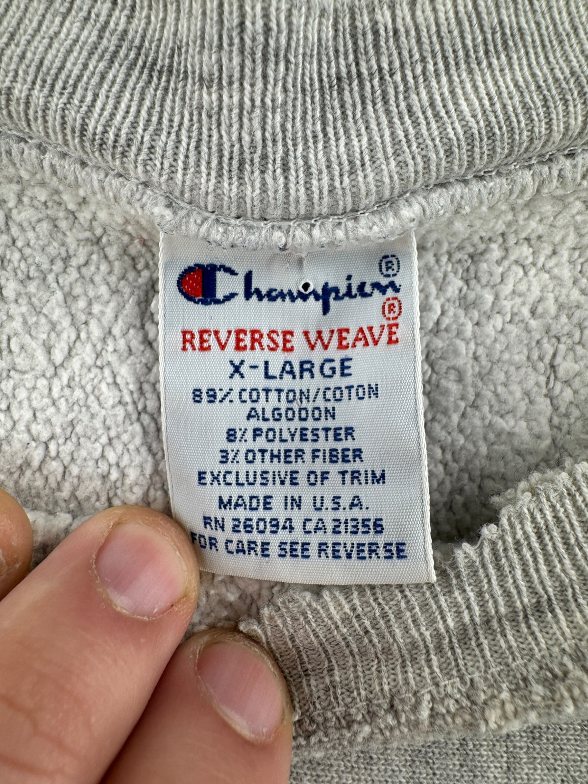 Tag on Vintage 90s Champion U of V Reverse Weave Crewneck SZ XL (Fits L)