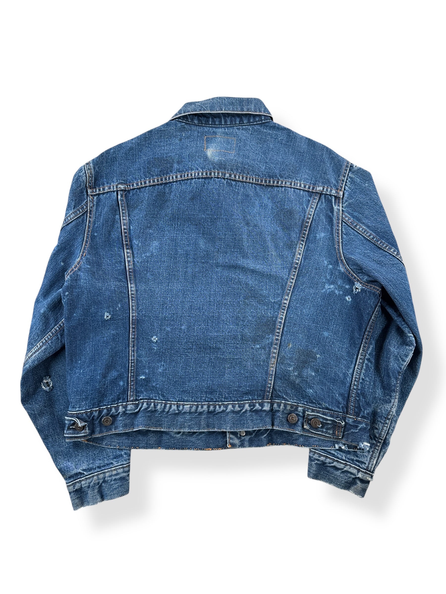 Back of Vintage Dark Wash Big E Levis 70505 Trucker Jacket SZ 48