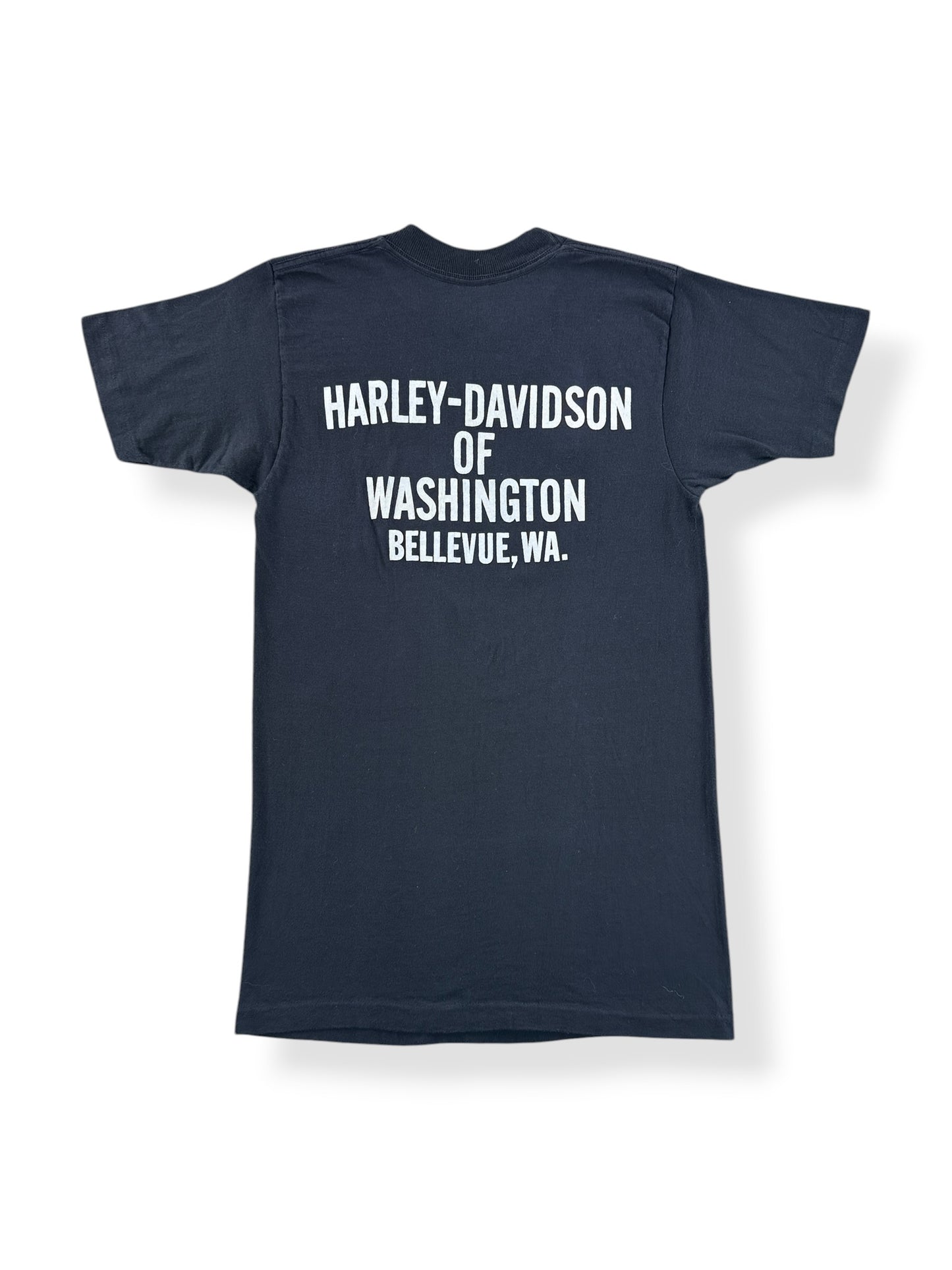 Back of Vintage Bellevue Harley Spread Eagle Tee SZ S (Fits XS)