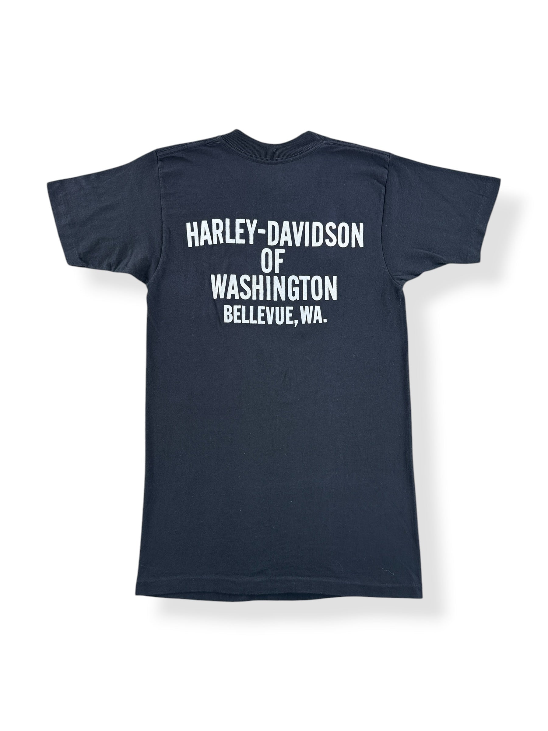 Back of Vintage Bellevue Harley Spread Eagle Tee SZ S (Fits XS)