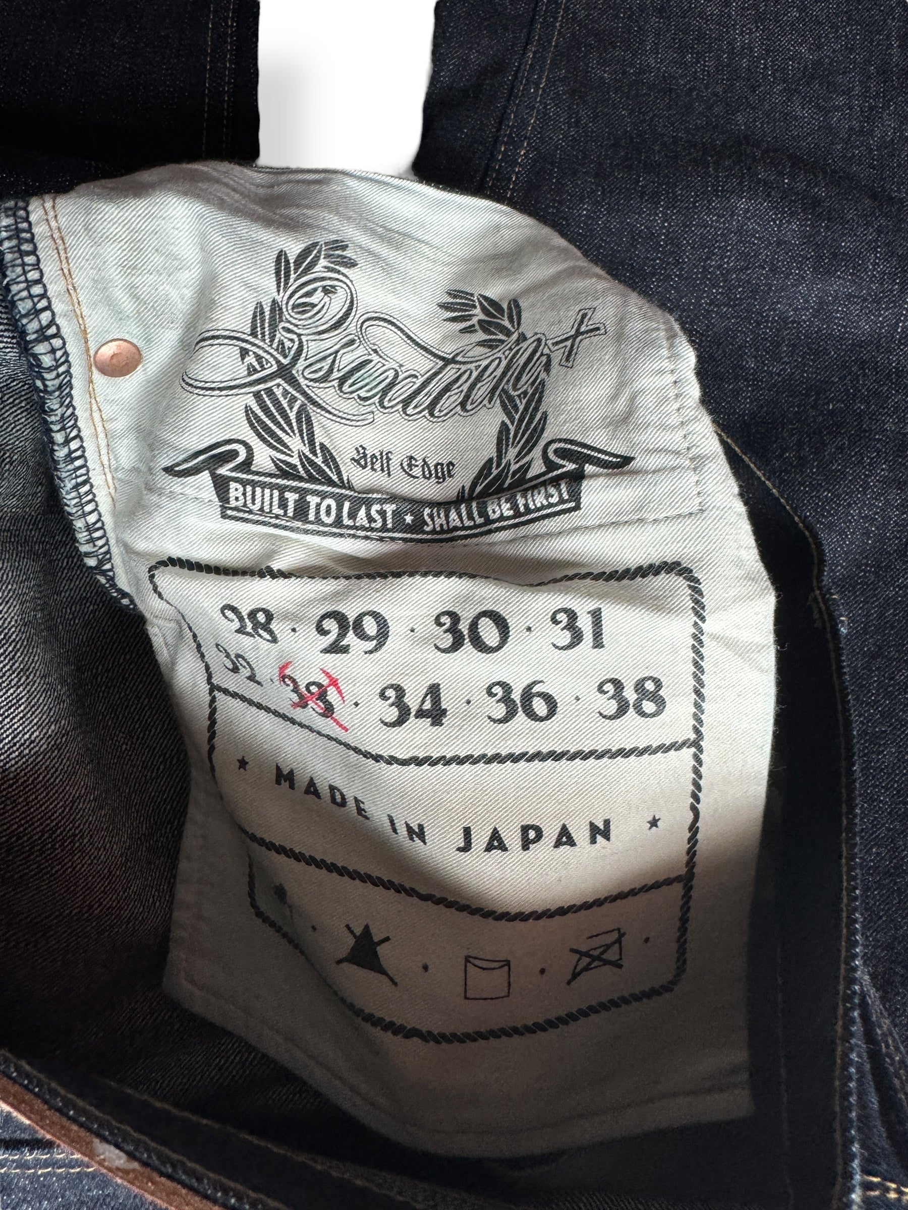 Pocket Stamp on 3sixteen 21BSP Tapered Fit Raw Japanese Selvedge W34