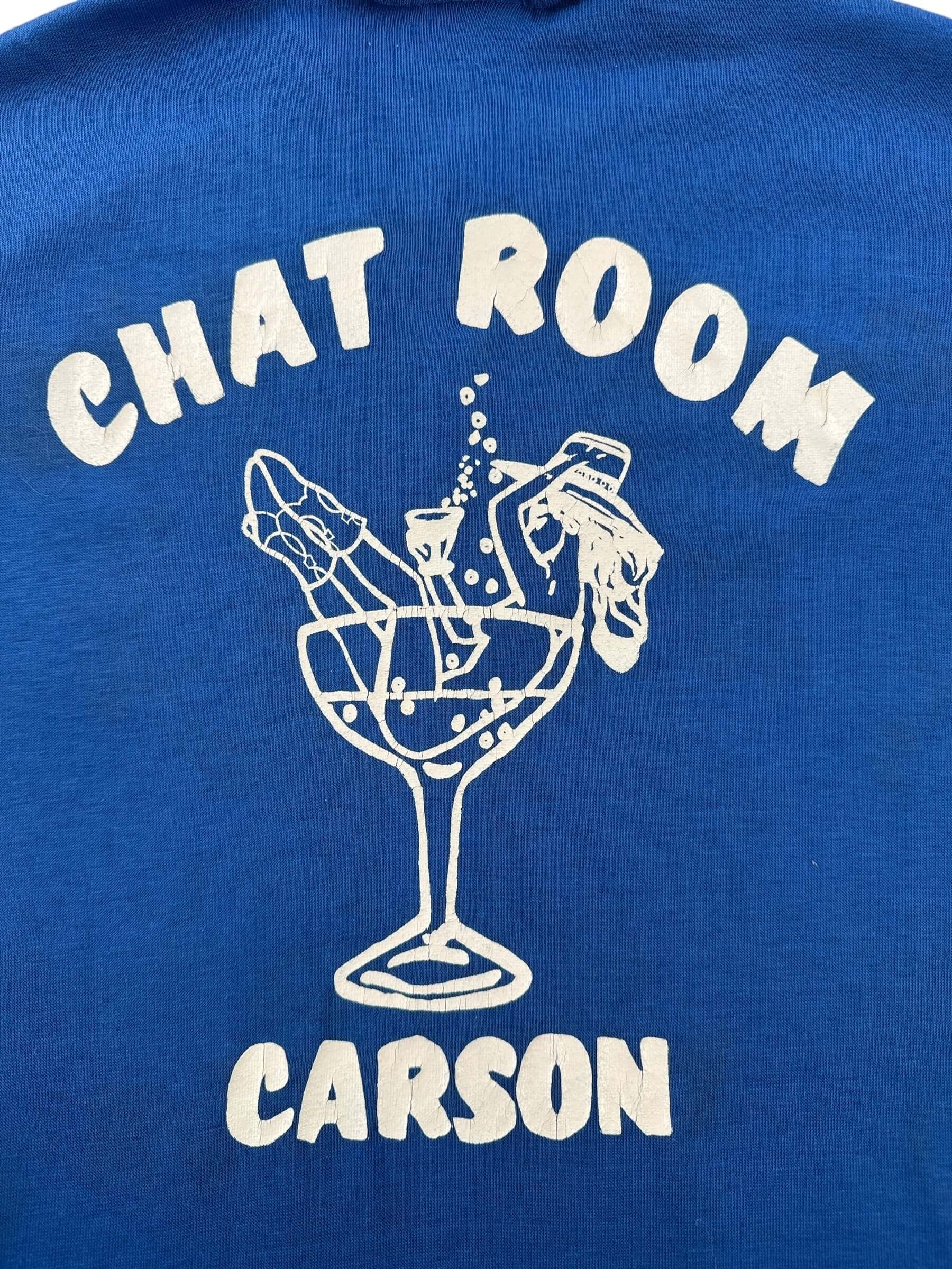 Back Graphic of Vintage Carson City Chat Polo Shirt SZ M