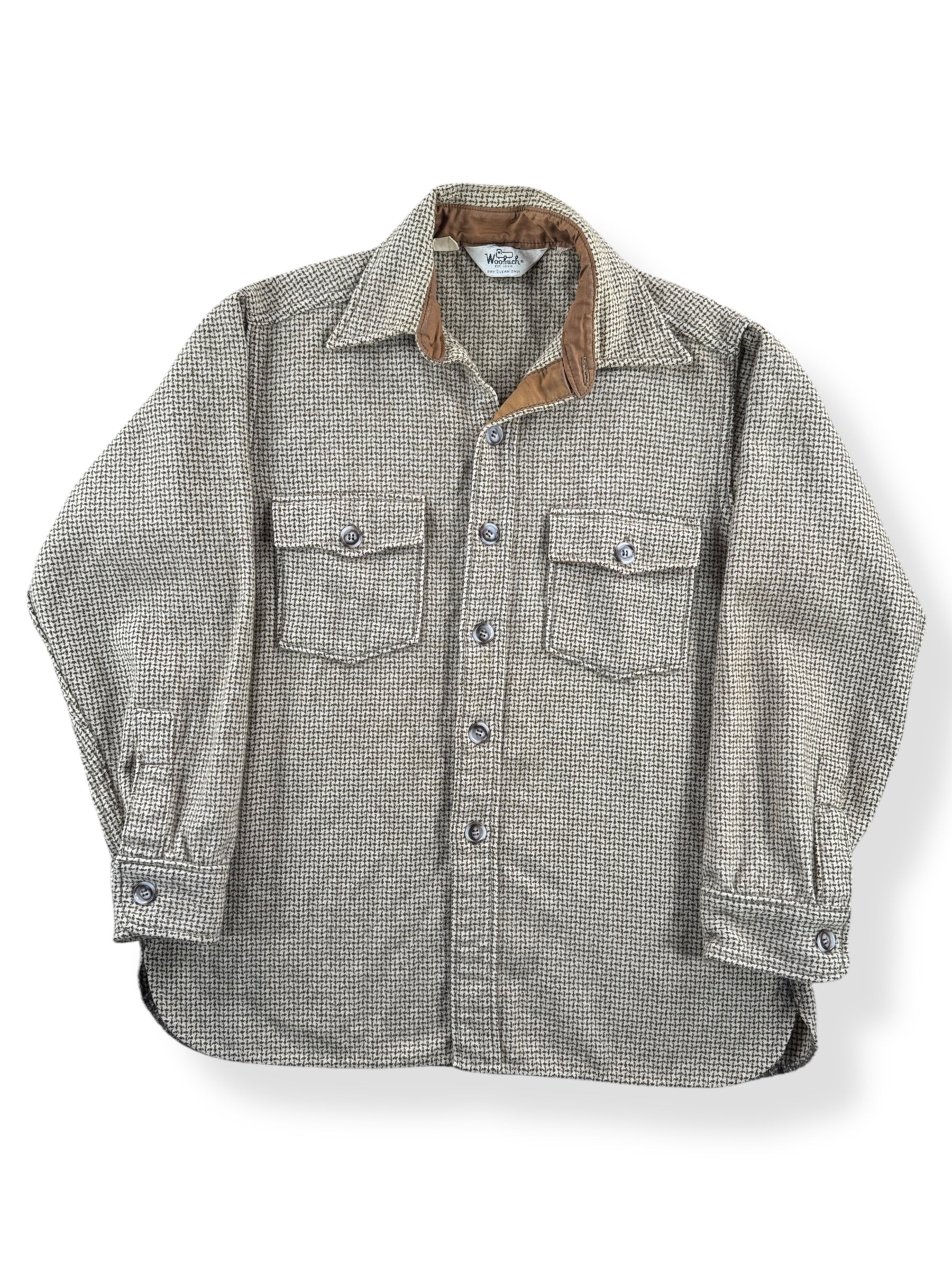 Front of Vintage Woolrich Houndstooth Shirt Jac SZ L