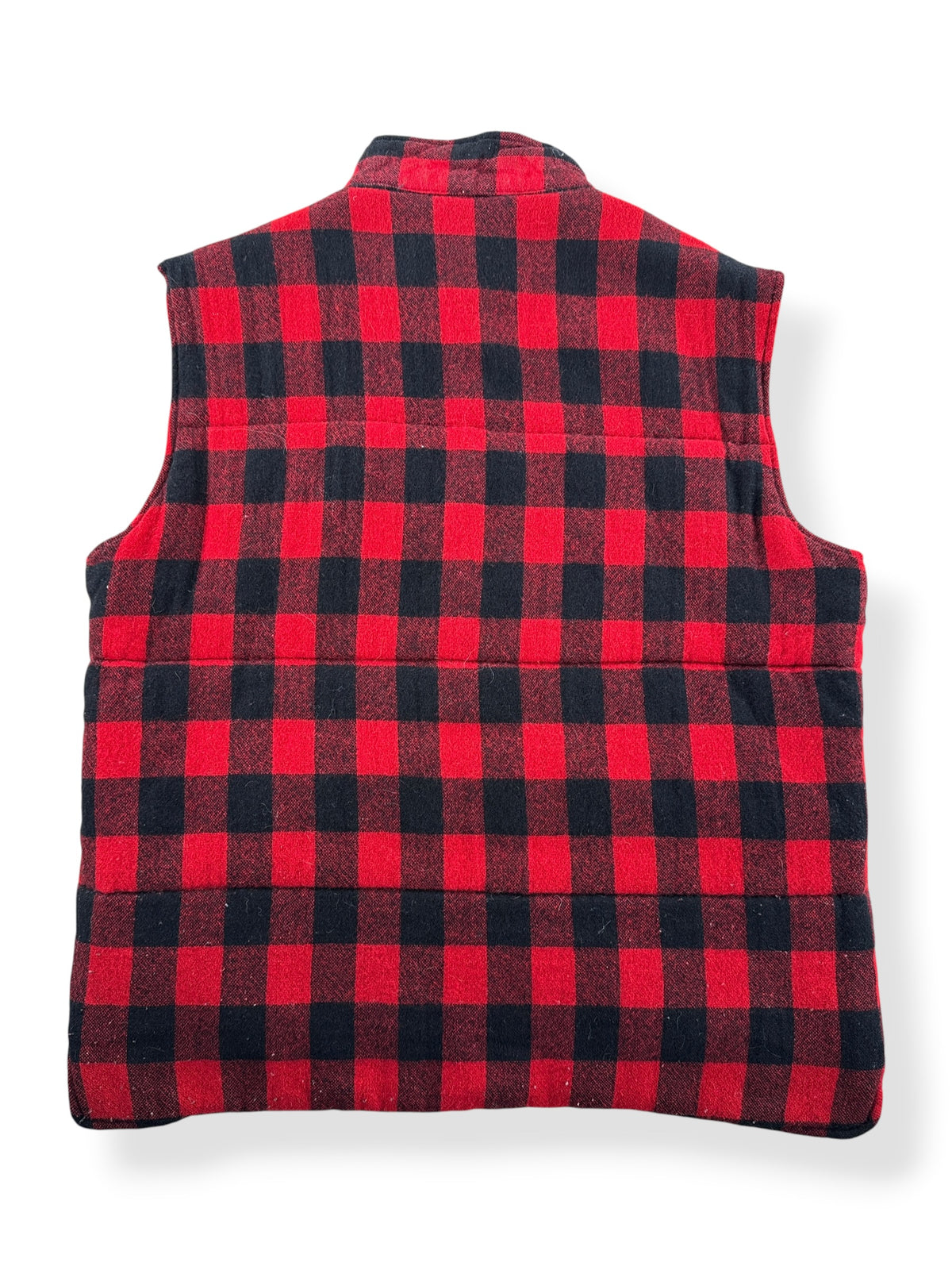 Back of Vintage Arrow Buffalo Plaid Down Vest SZ L