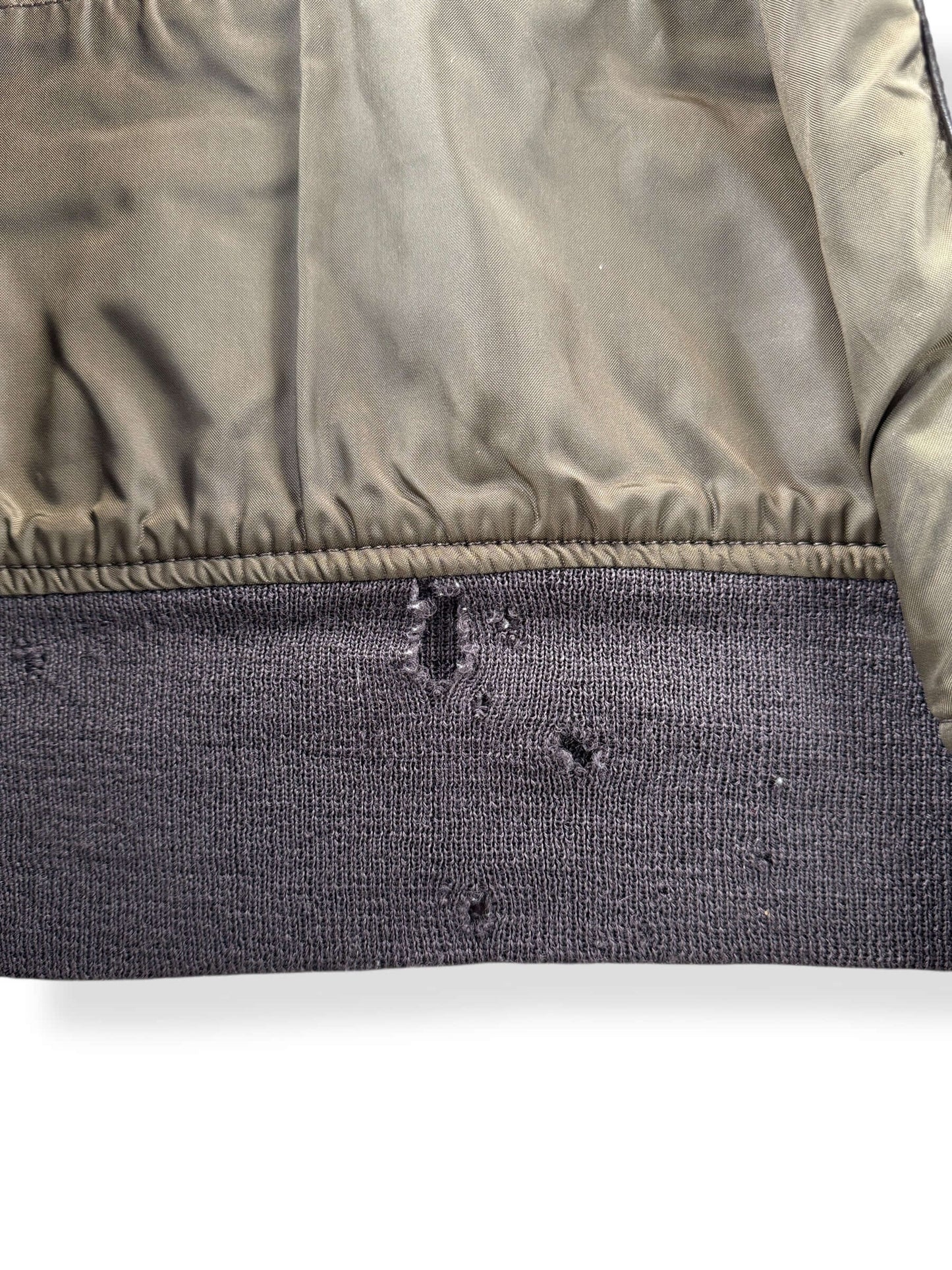 Holes on Vintage 1976 USN G-1 Leather Jacket SZ 44