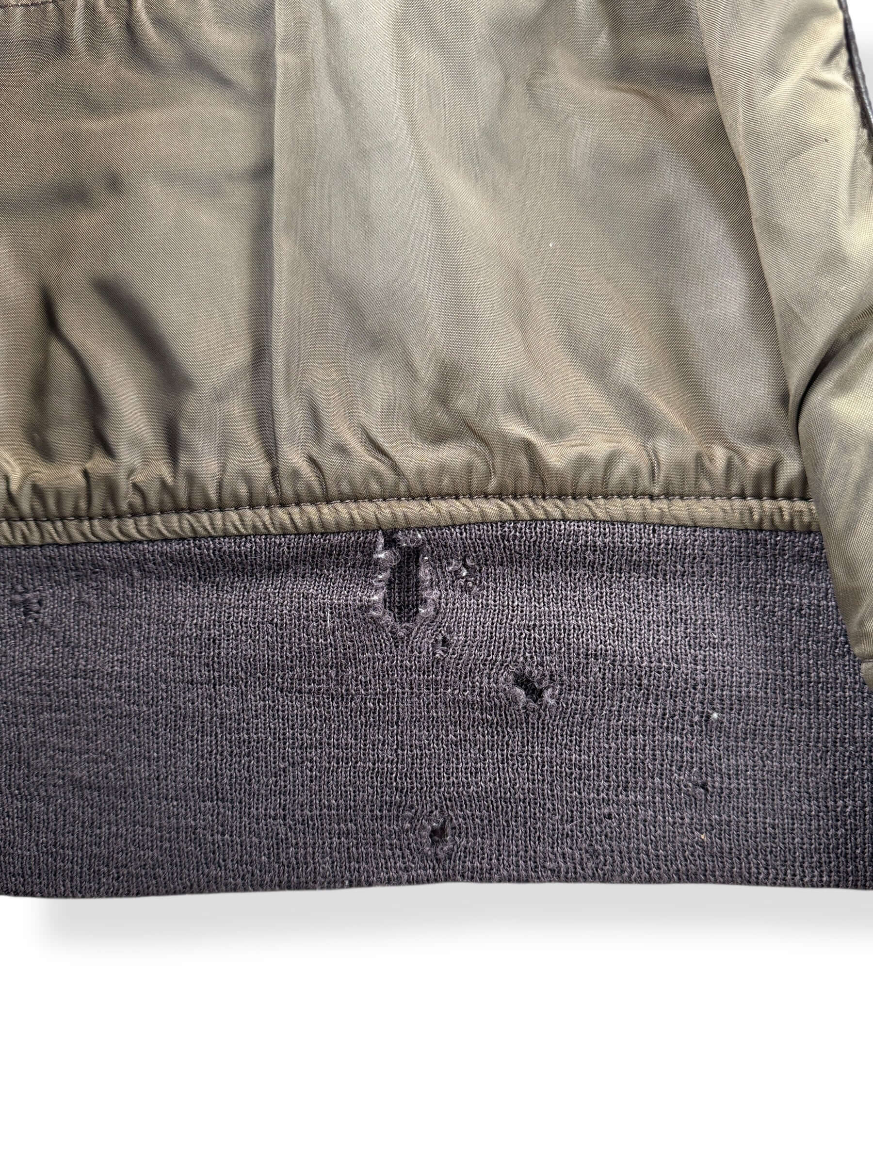 Holes on Vintage 1976 USN G-1 Leather Jacket SZ 44