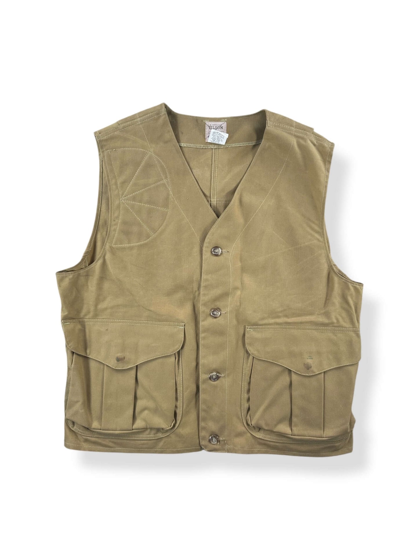 Front of Vintage Filson Dry Tin Hunting Vest SZ XL